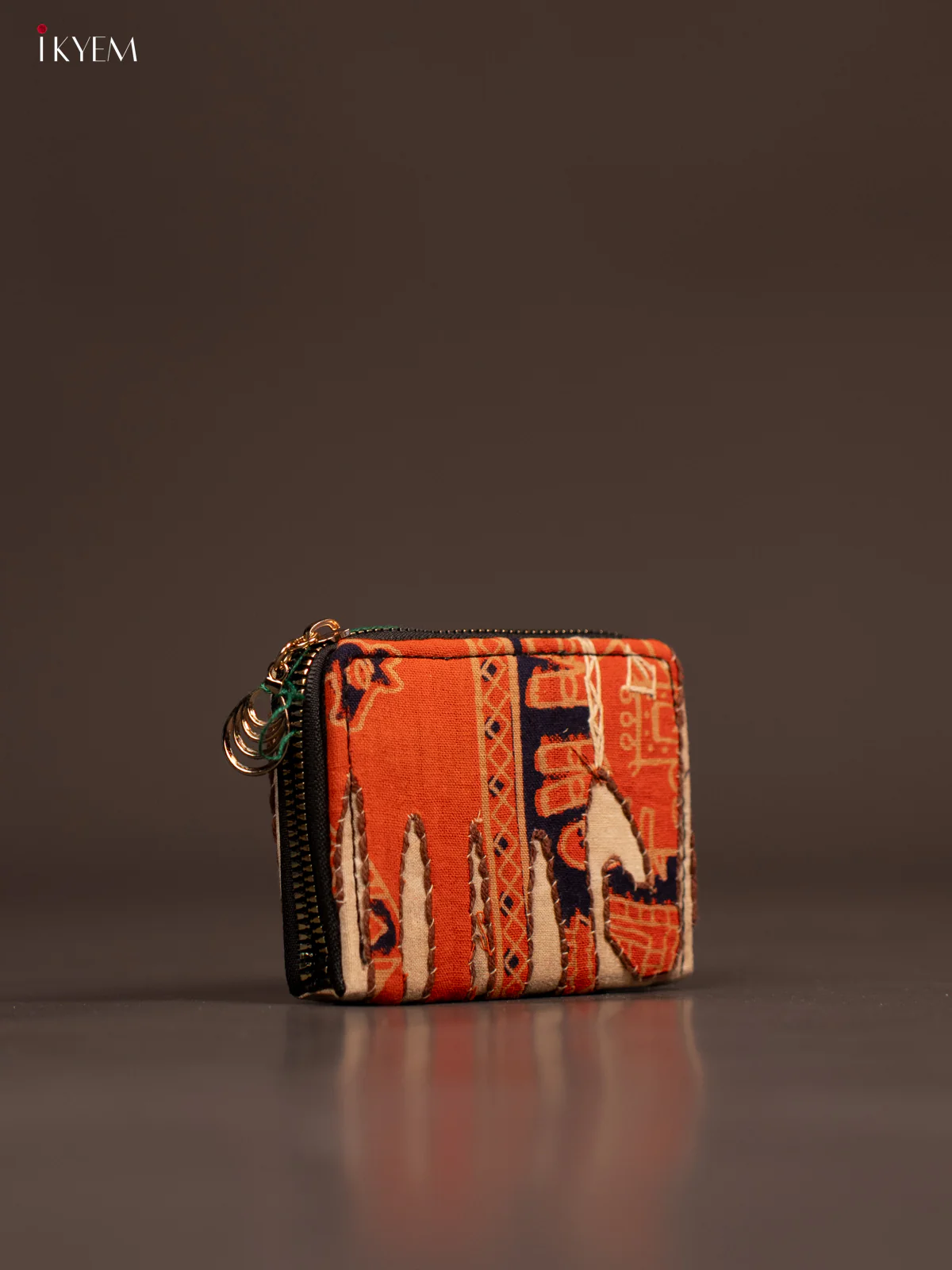 Embroidery Small Wallet - Cream with Orange - KE21190 - Image 2