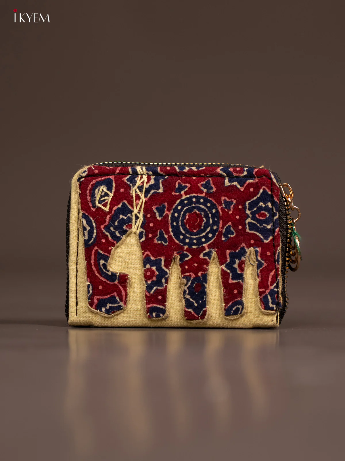 Embroidery Small Wallet - Sandal with Maroon - KE21198