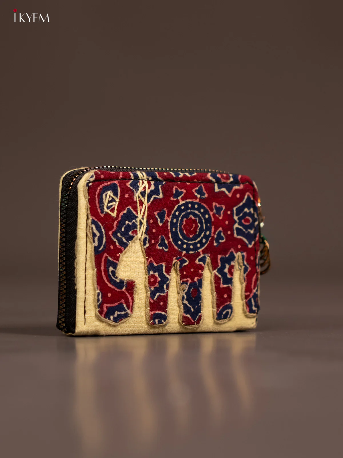 Embroidery Small Wallet - Sandal with Maroon - KE21198 - Image 2