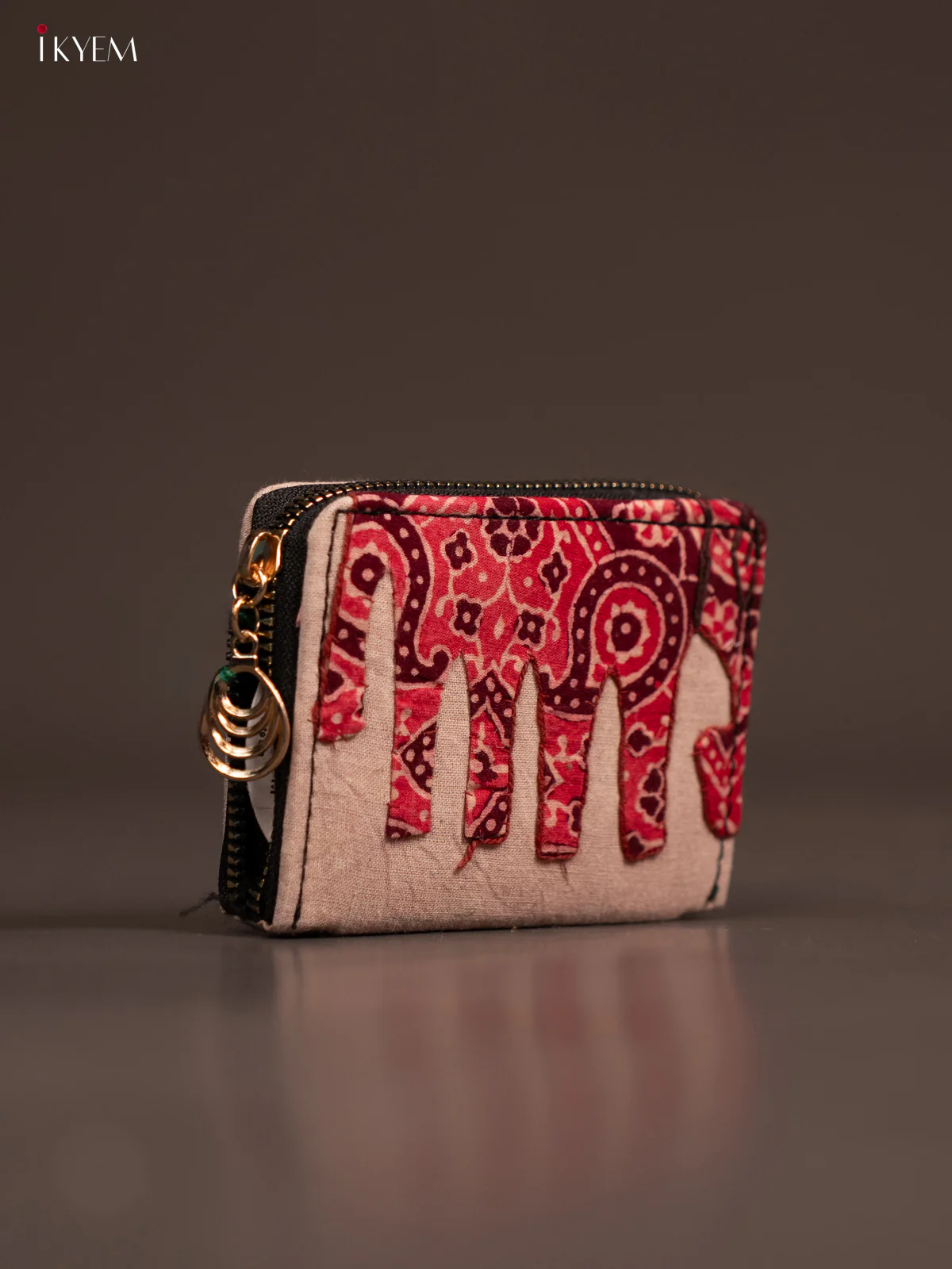 Embroidery Small Wallet - Cream with orange - KE21213 - Image 2