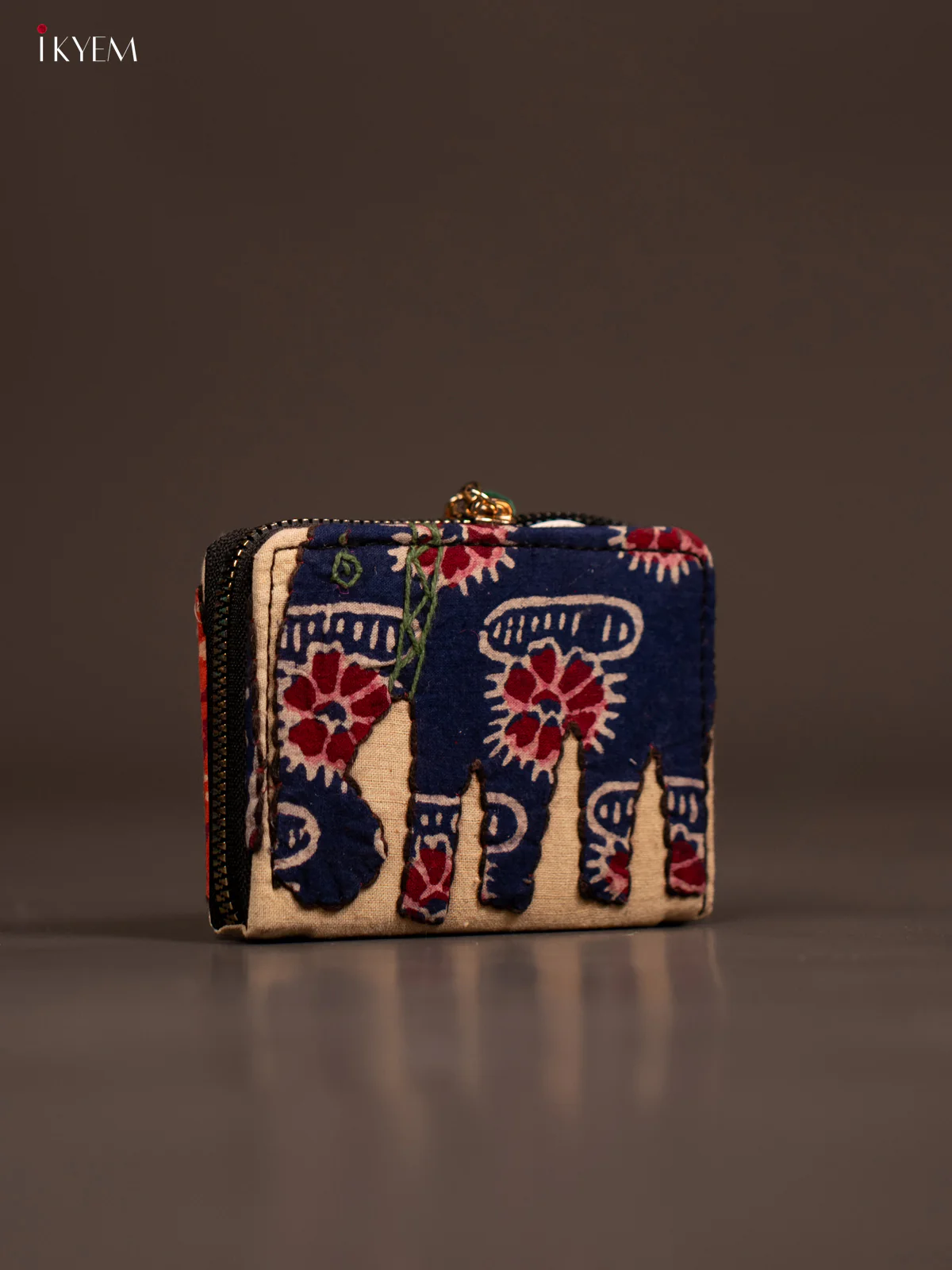 Embroidery Small Wallet - Cream with Blue - KE21223 - Image 2