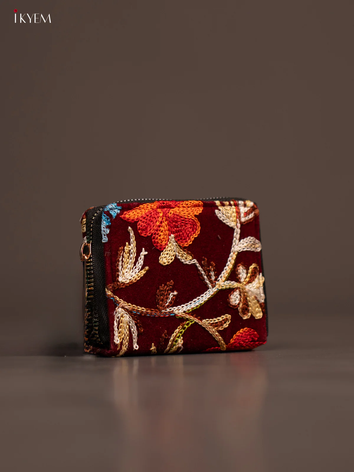 Embroidery Small Wallet - Maroon - KE21244 - Image 2
