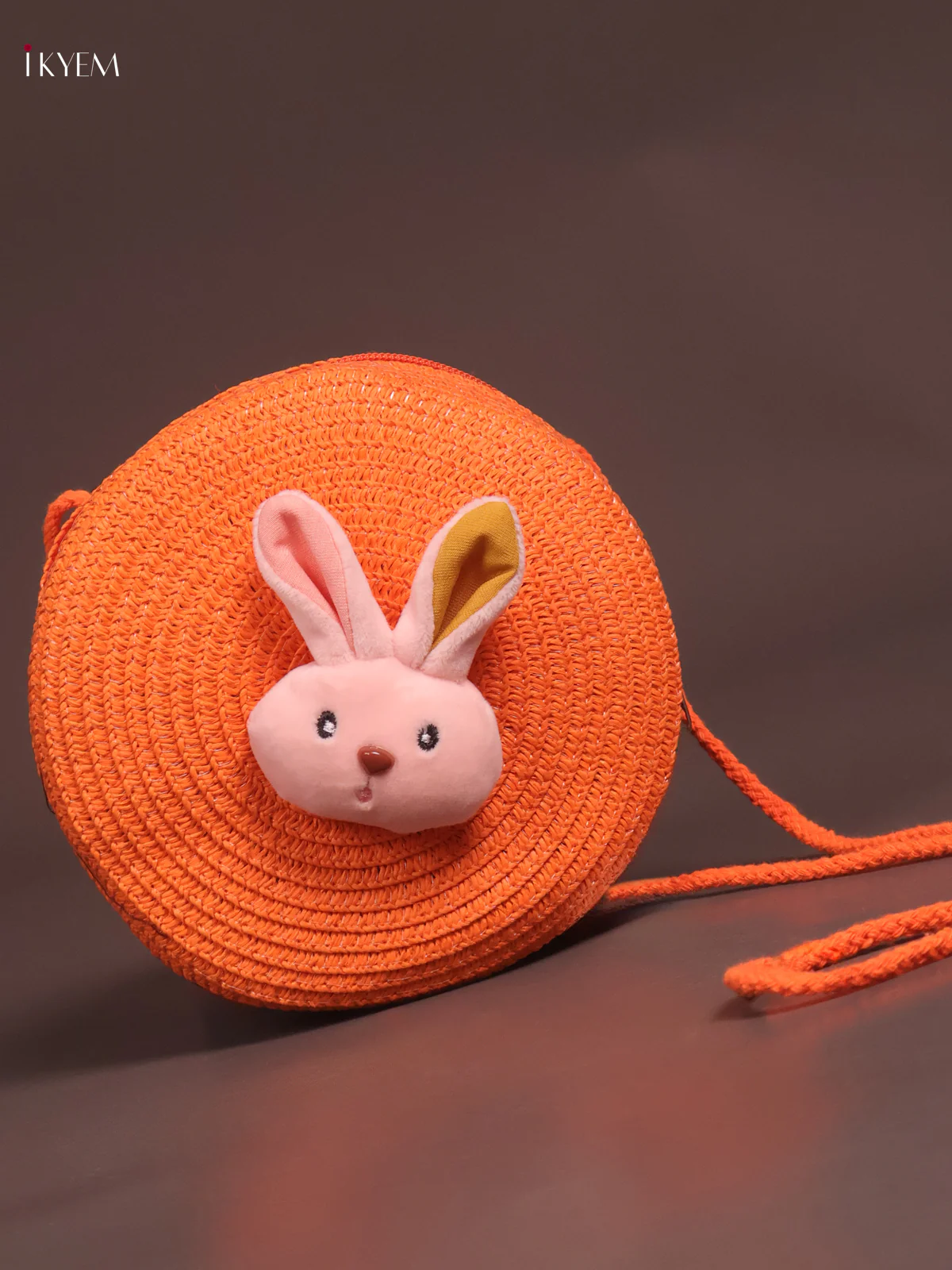 Jute Round Sling Bag Orange