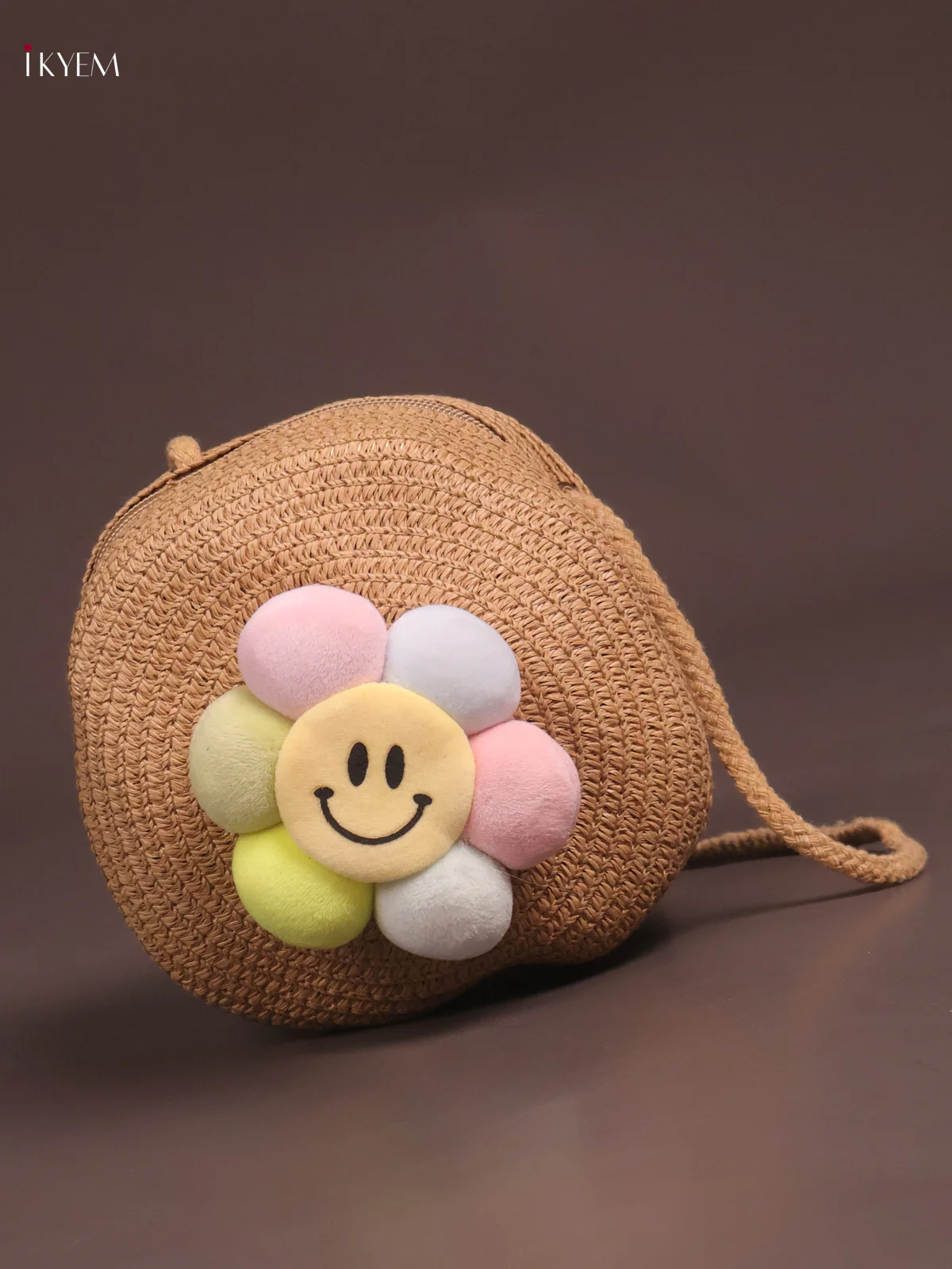 Jute Round Sling Bag Brown