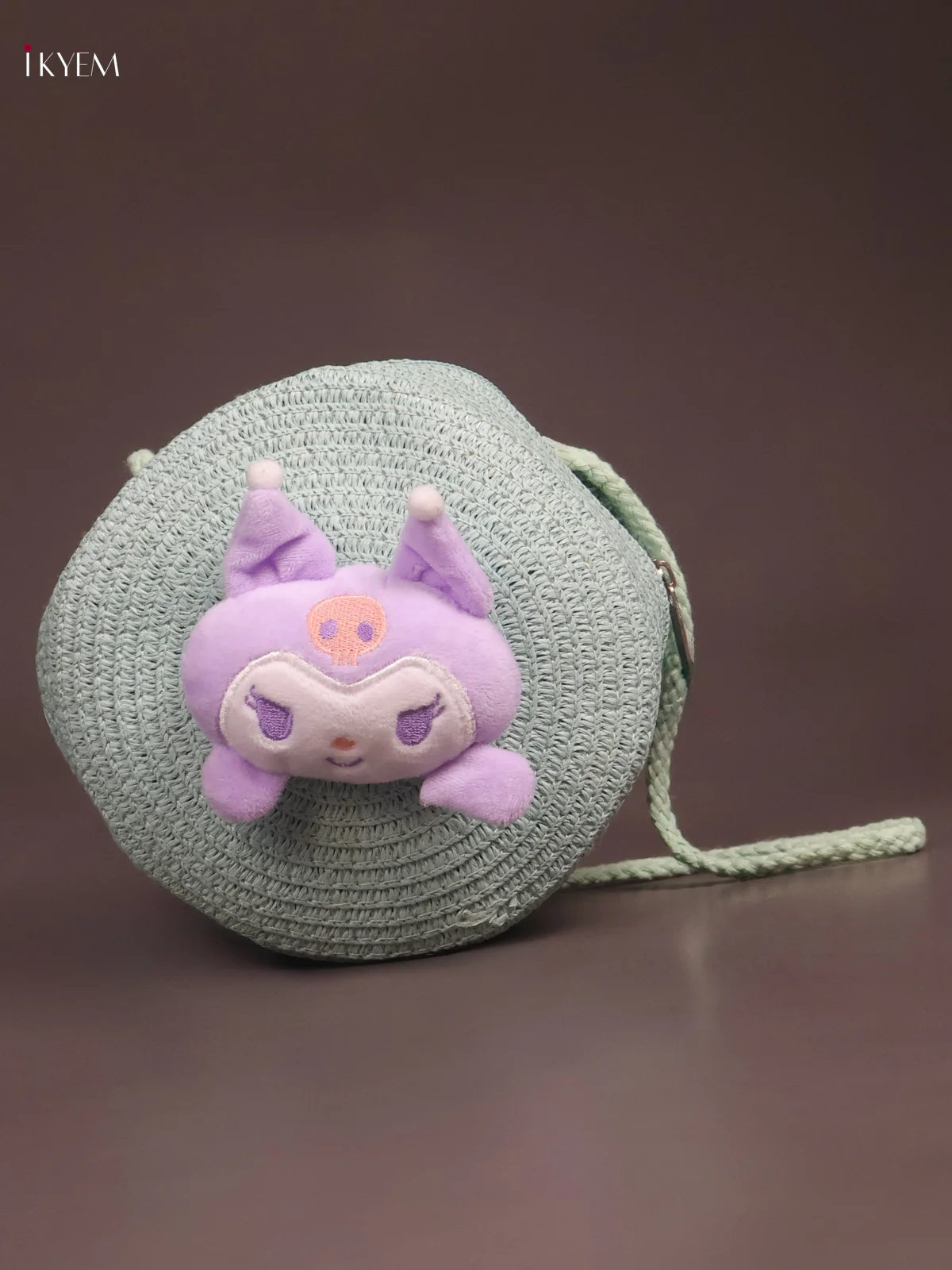 Jute Round Sling Bag Green