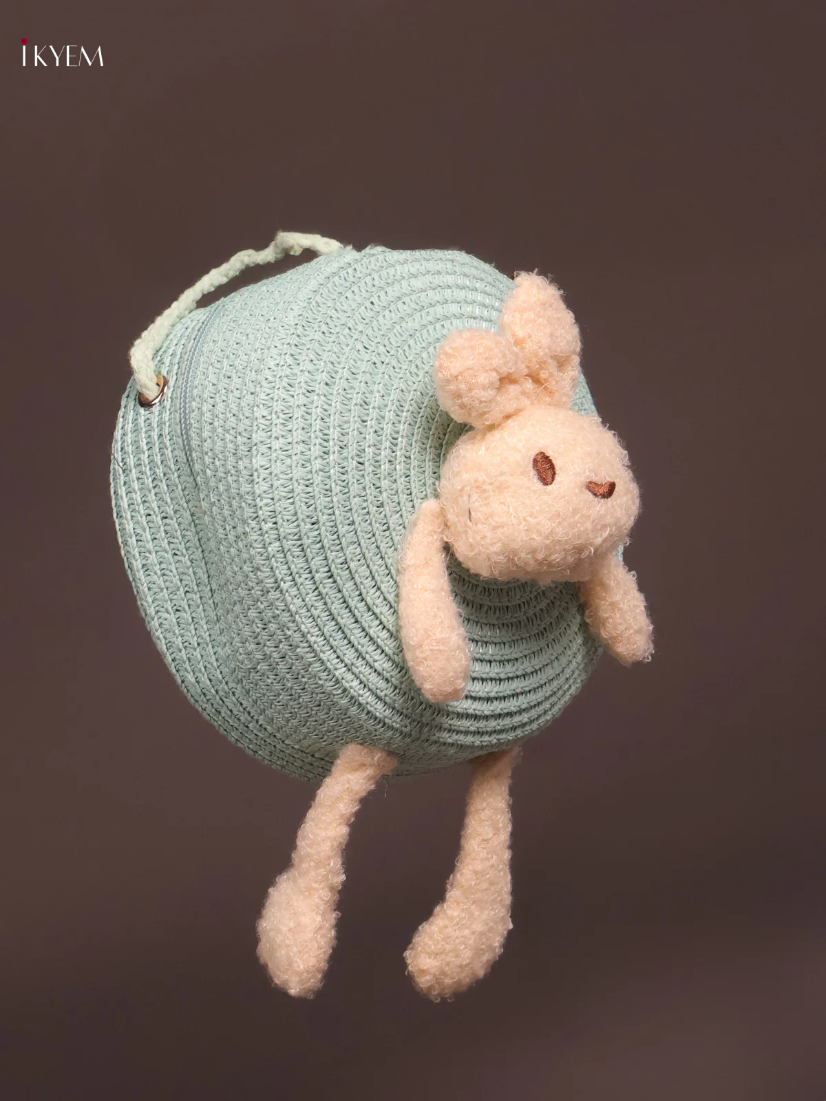 Jute RoundSling Bag Green - Image 2