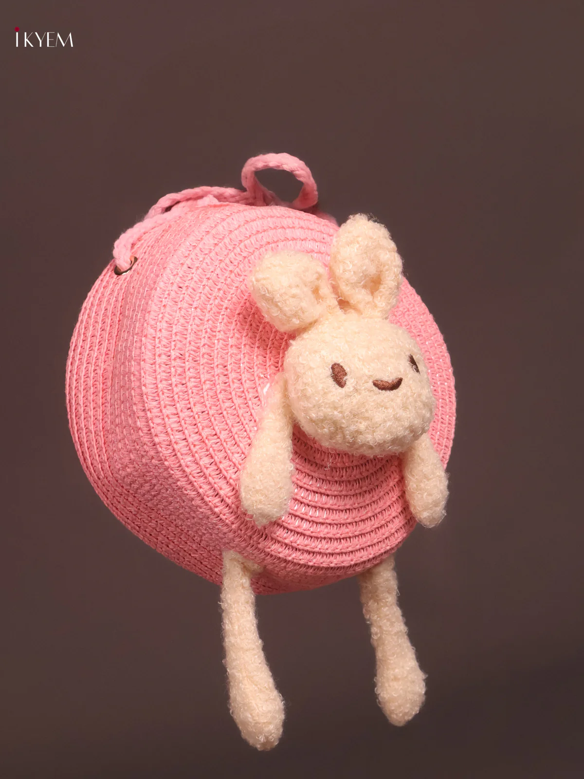 Jute Round Sling Bag Pink - Image 2