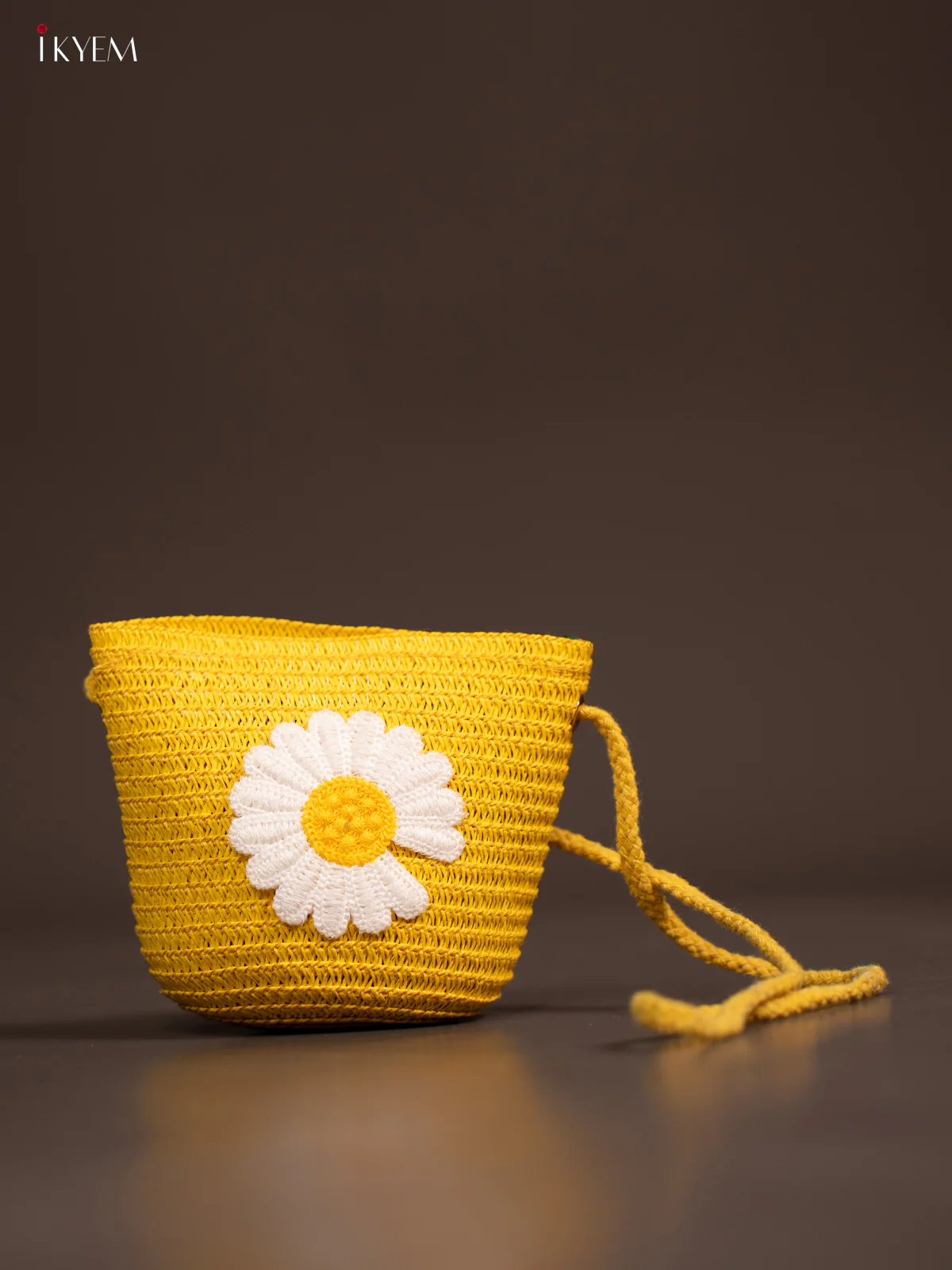 Beach Sling Bag Floral Design Yellow