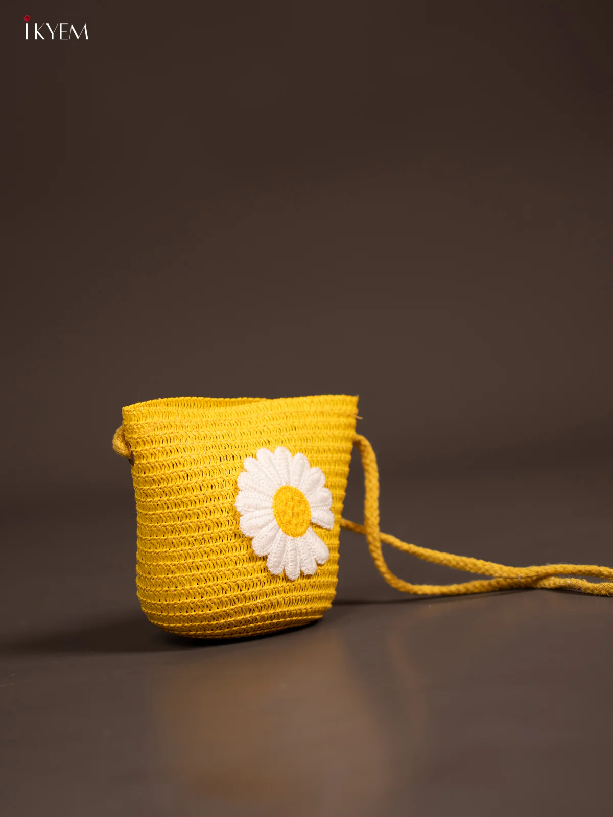 Beach Sling Bag Floral Design Yellow - Image 2
