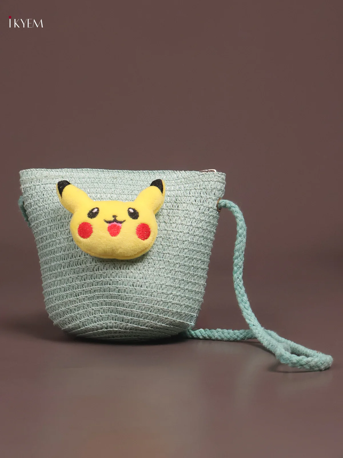 Jute Woven Sling Bag for Kids - Sky Blue - KE21386