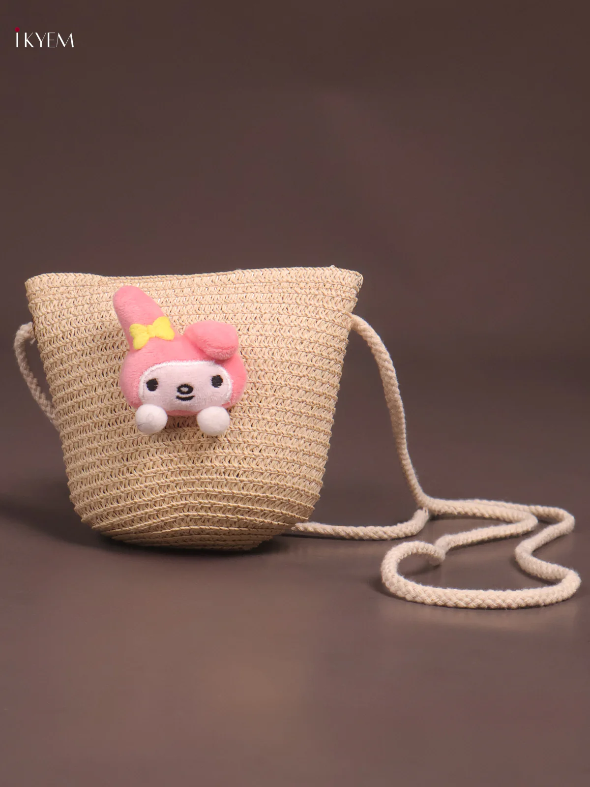 Jute Woven Sling Bag for Kids - Cream - KE21387