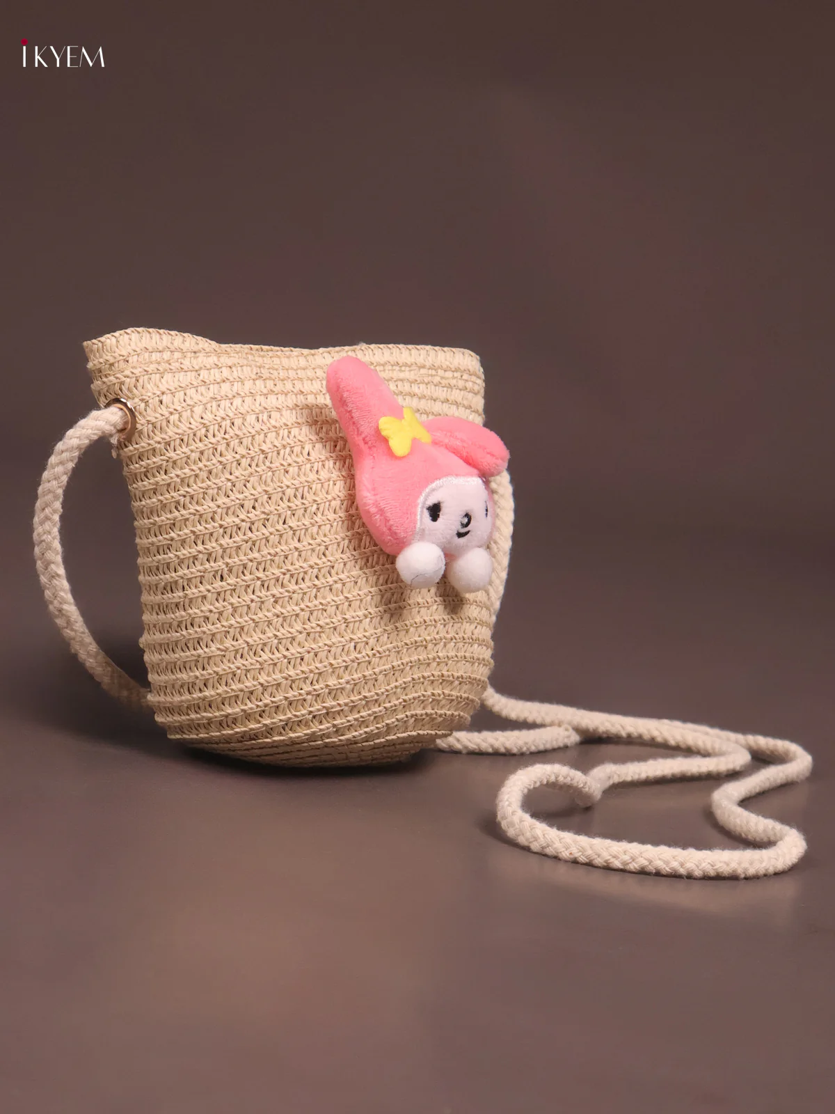 Jute Woven Sling Bag for Kids - Cream - KE21387 - Image 2