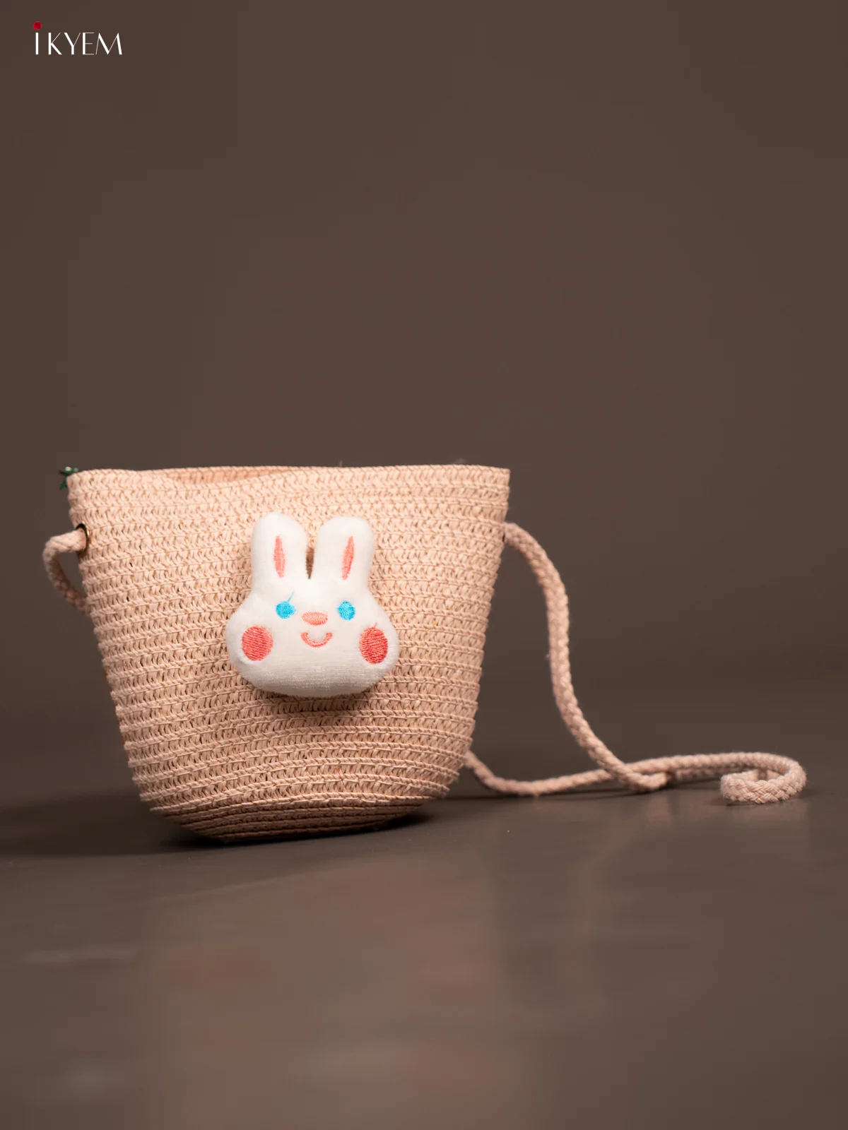 Jute Woven Sling Bag for Kids - Peach - KE21392