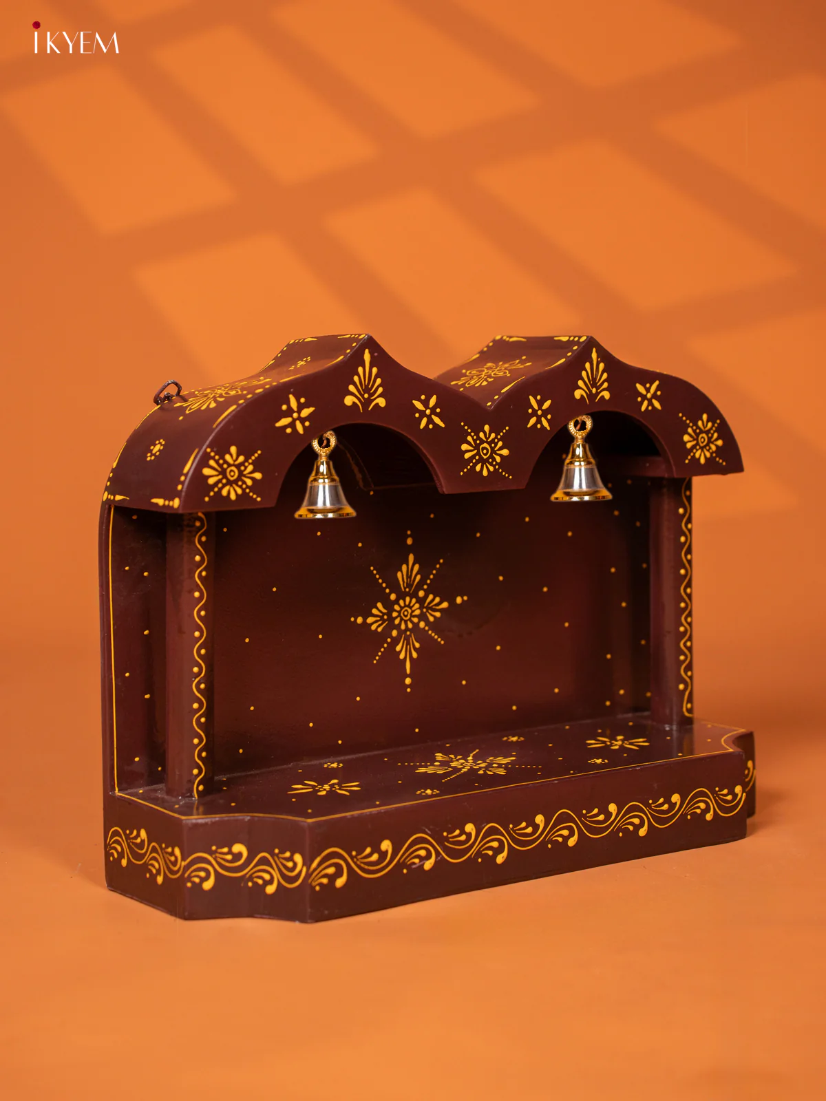 Wooden Hand Painted Mandapam -coffee brown - KE27139 - Image 3