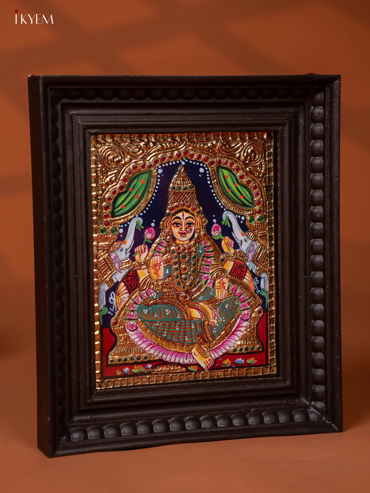 Gaja Lakshmi - Tanjore Painting (13x11) - KE27174 - Image 2