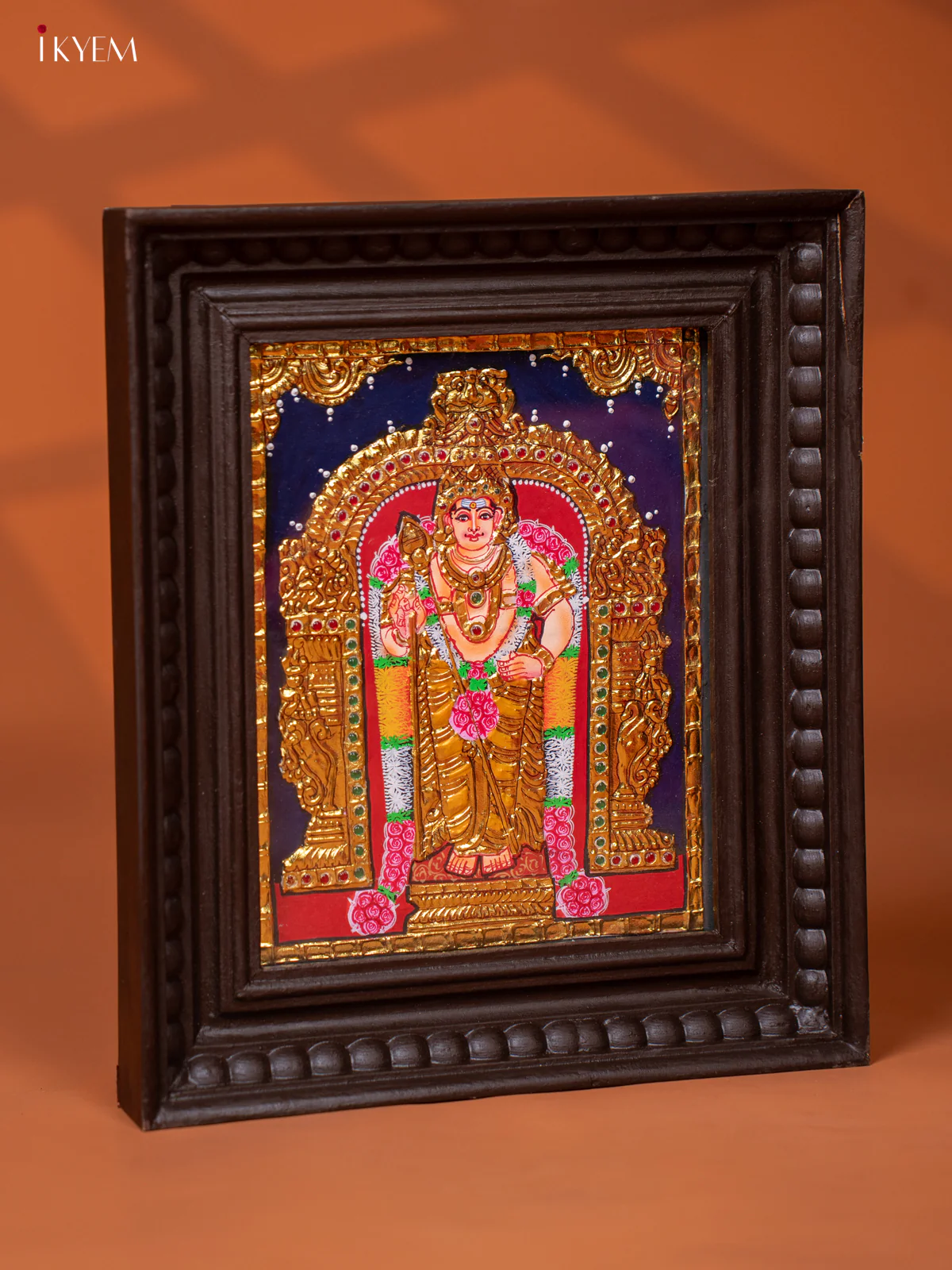 Murugar - Tanjore Painting (13x11) - KE27184 - Image 2