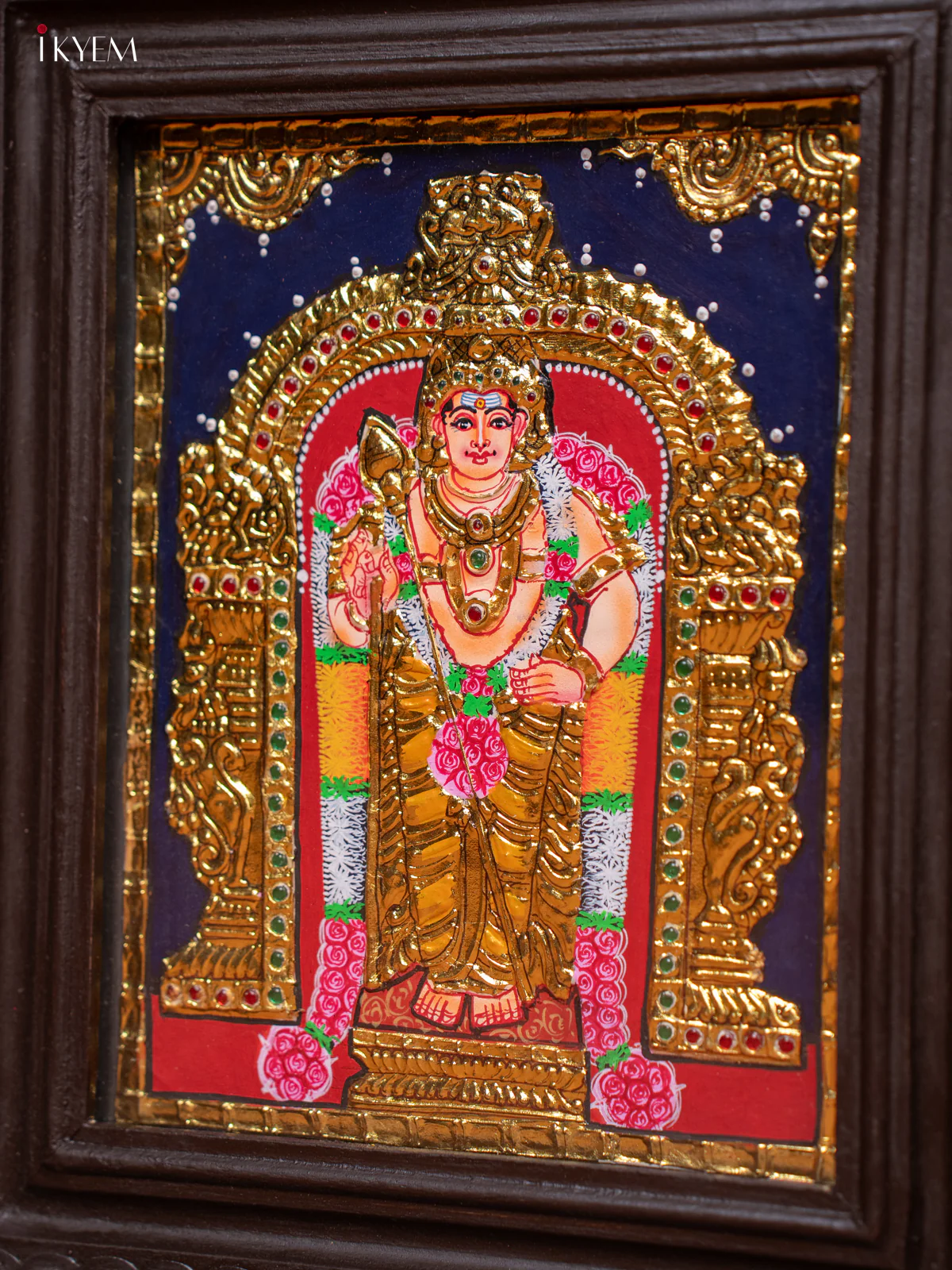 Murugar - Tanjore Painting (13x11) - KE27184 - Image 4