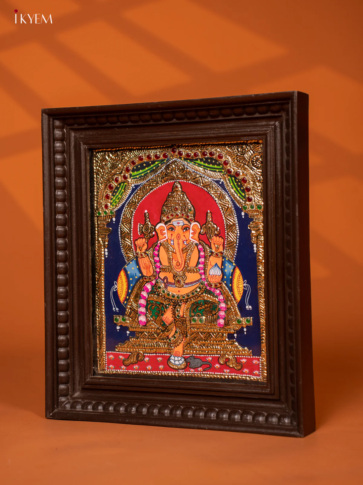 Ganesha - Tanjore Painting (15x13) - KE27194 - Image 4