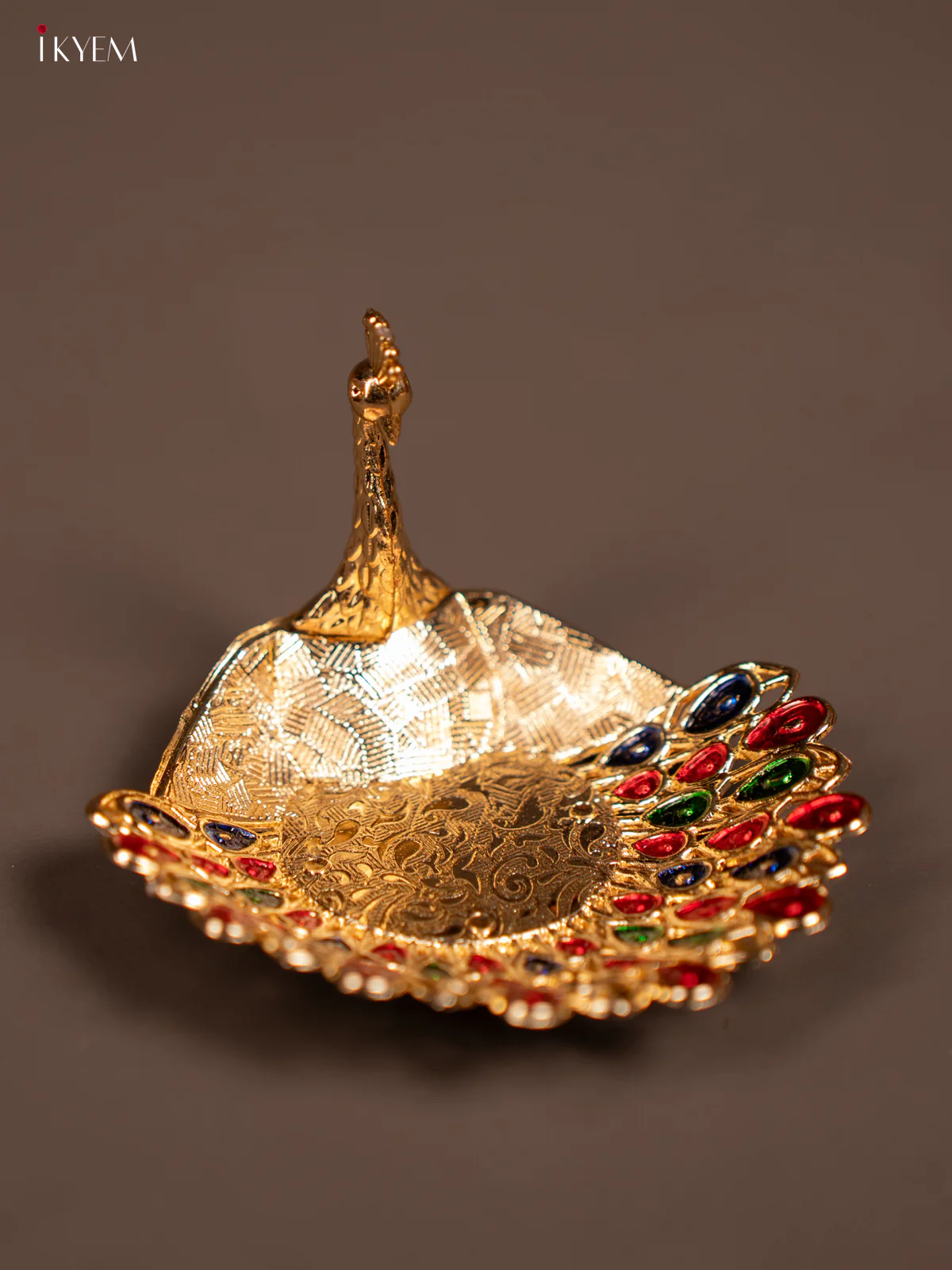Peacock Meenakari Candle Holder - KE29114 - Image 2