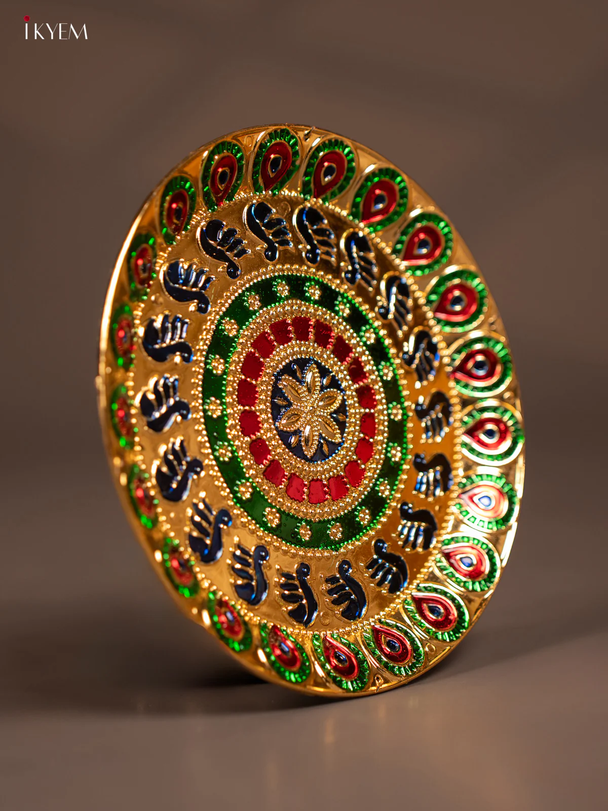 Meenakari Golden Plate - KE29116