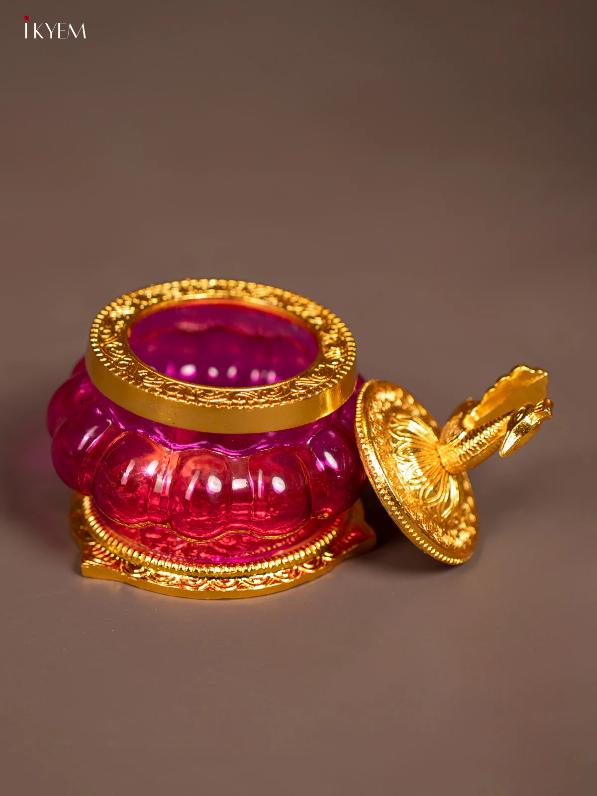 Kubera Lakshmi Pot with Peacock - Pink - KE29123 - Image 3