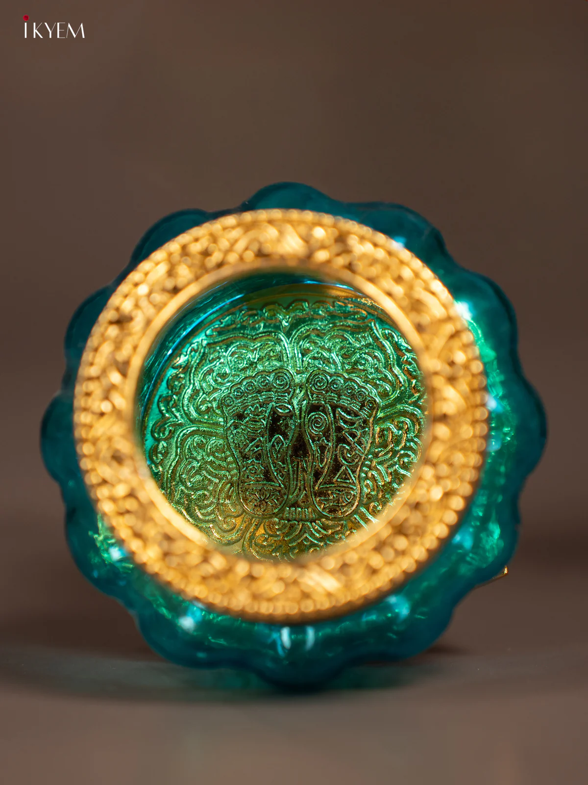 Kubera Lakshmi Pot with Peacock - Blue - KE29124 - Image 3