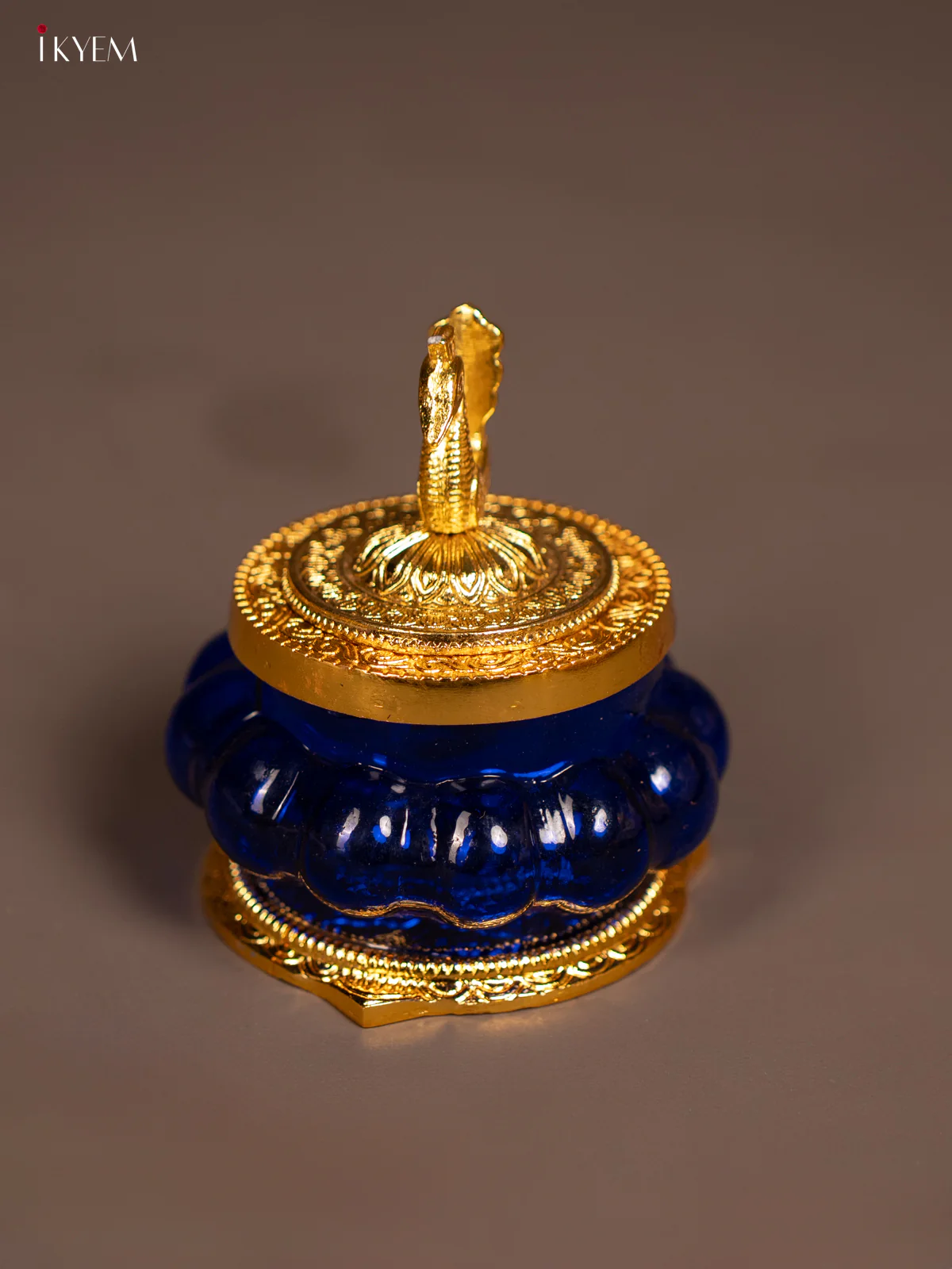 Kubera Lakshmi Pot with Peacock - Navy Blue - KE29126 - Image 2