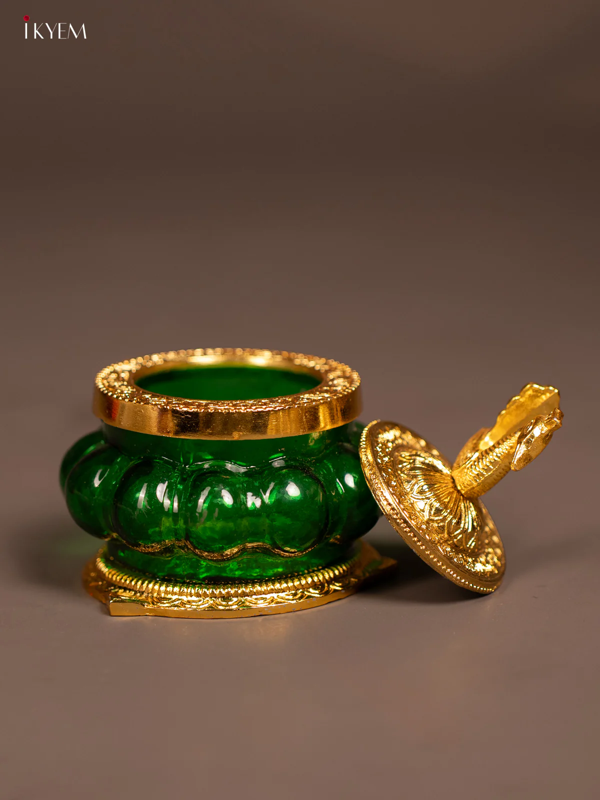 Kubera Lakshmi Pot with Peacock - Green - KE29127 - Image 2