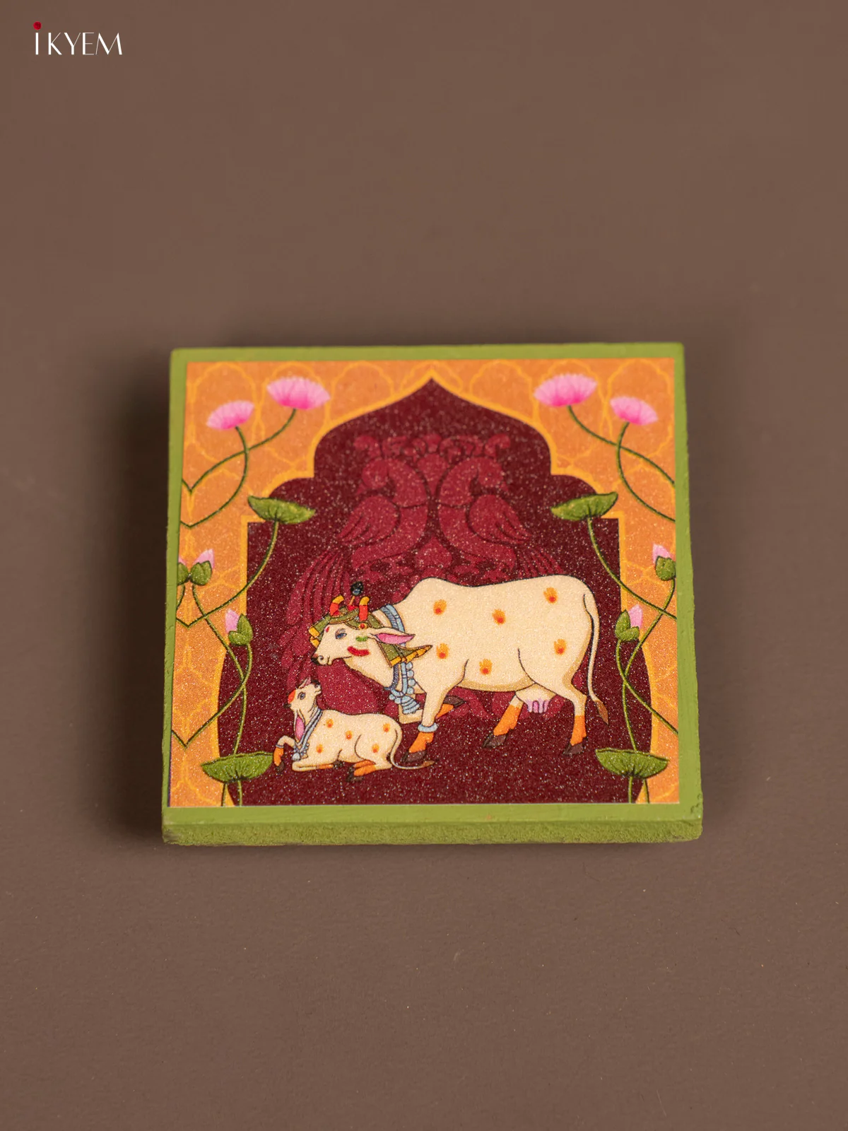 Pichwai Manai - Green with Yellow - (3x3) - KE29141 - Image 3