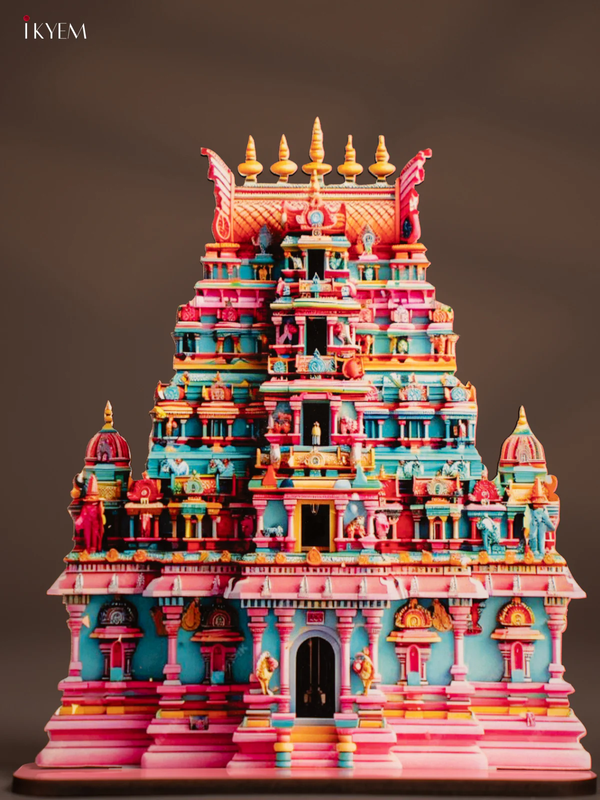 Traditional Kovil Gopuram Cutout - 7 Inches - KE29169 - Image 2