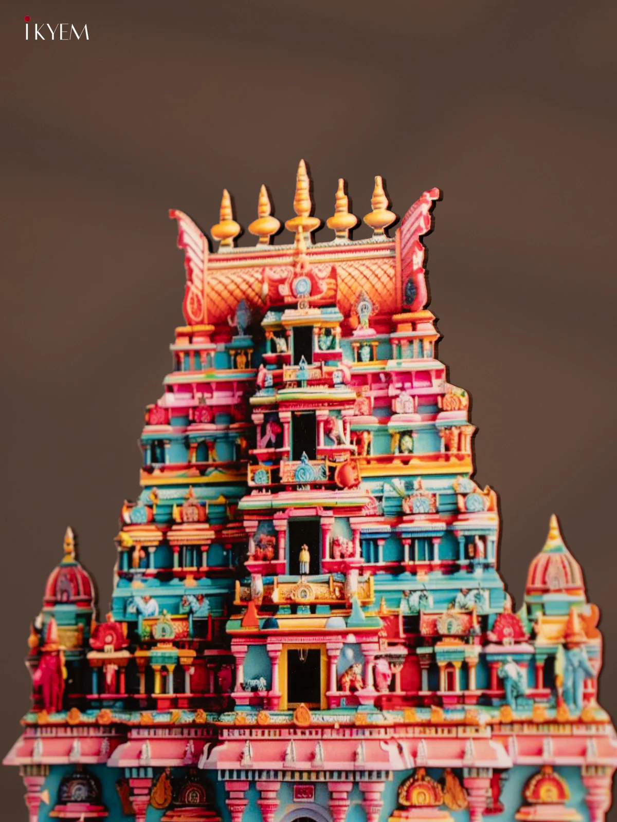 Traditional Kovil Gopuram Cutout - 7 Inches - KE29169 - Image 4