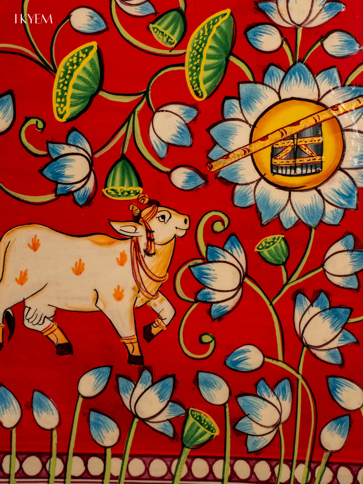 Wooden Hand painted Wall hanging plates - Cow - KE29193 - Image 3