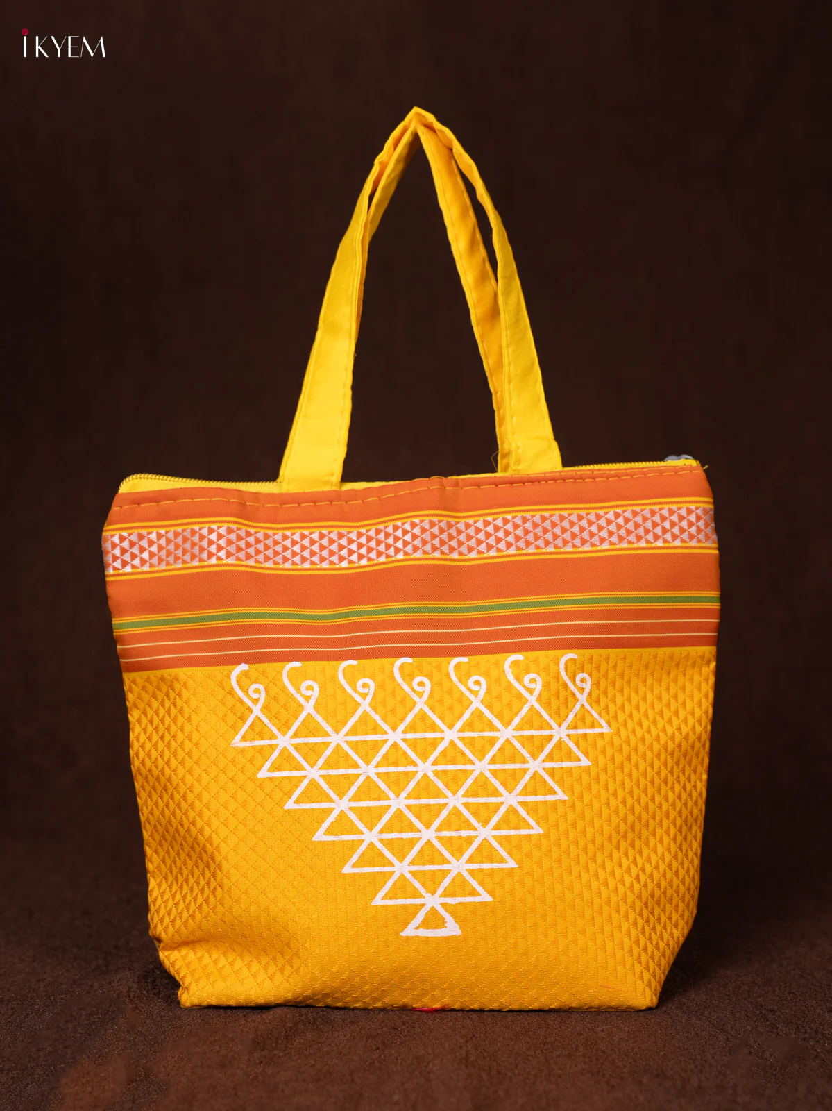 Kolam Print Handbags - Yellow - KEA0828