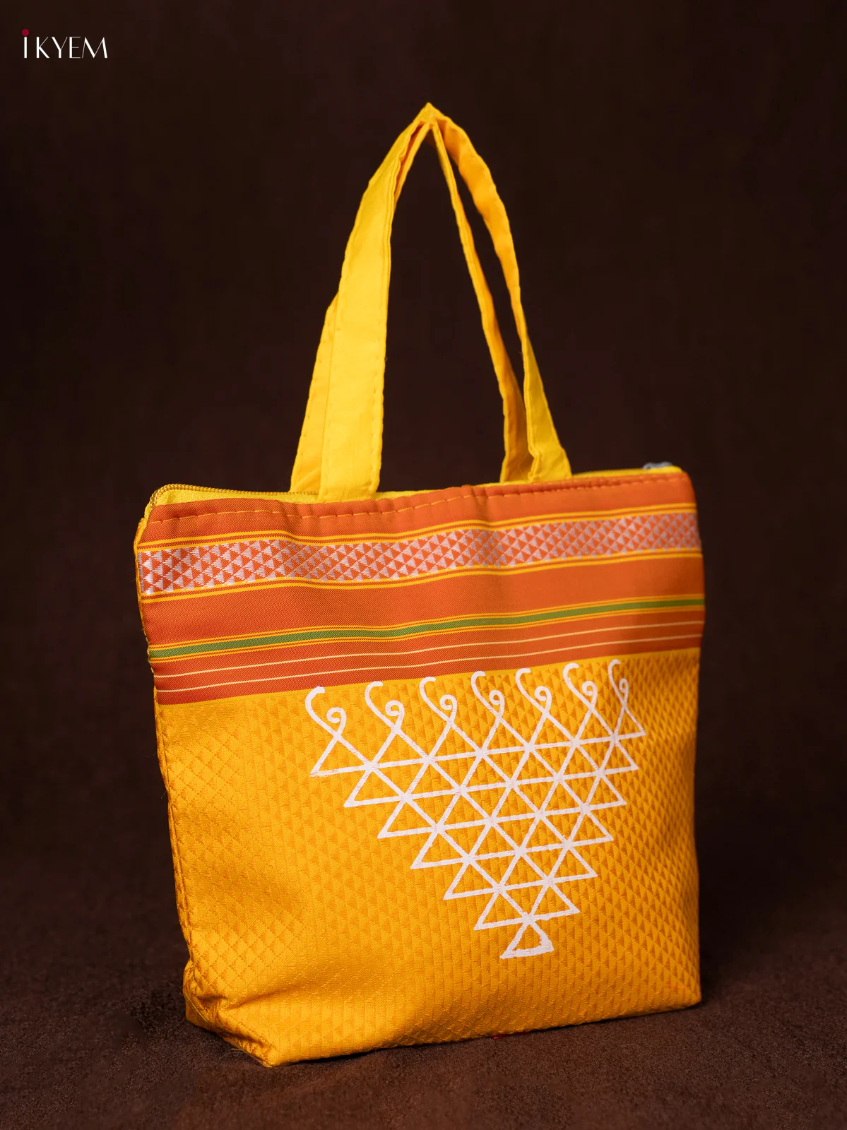 Kolam Print Handbags - Yellow - KEA0828 - Image 2