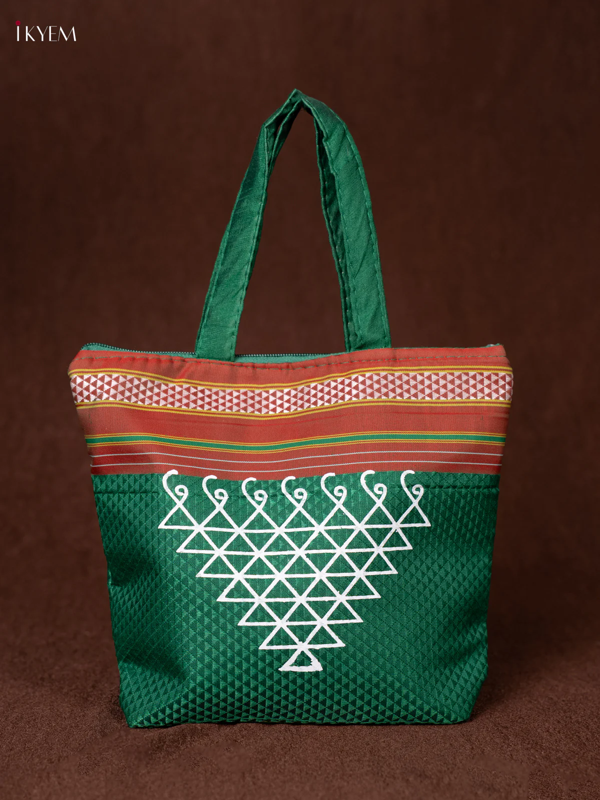 Kolam Print Handbags - Green - KEA0829