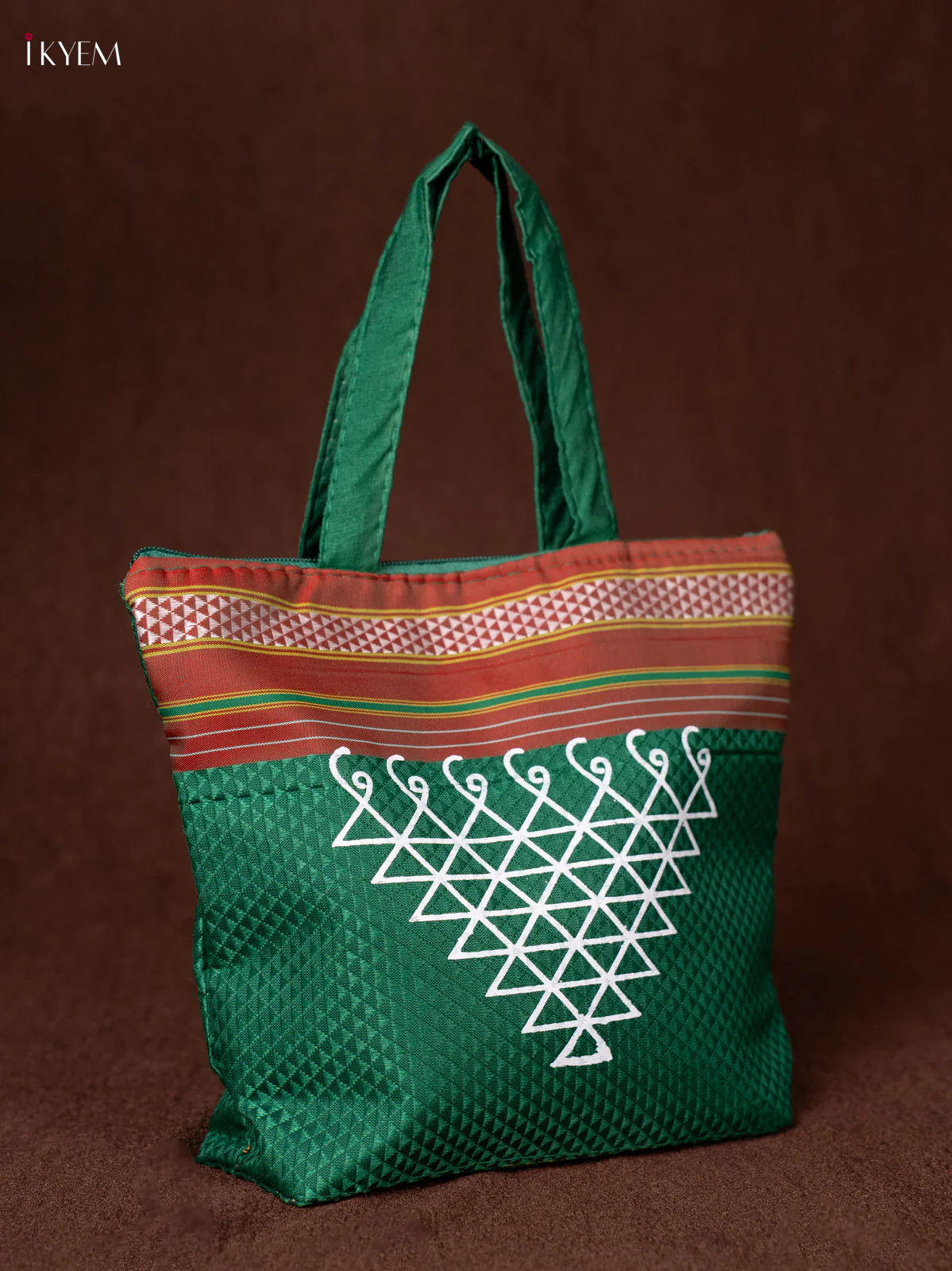 Kolam Print Handbags - Green - KEA0829 - Image 2