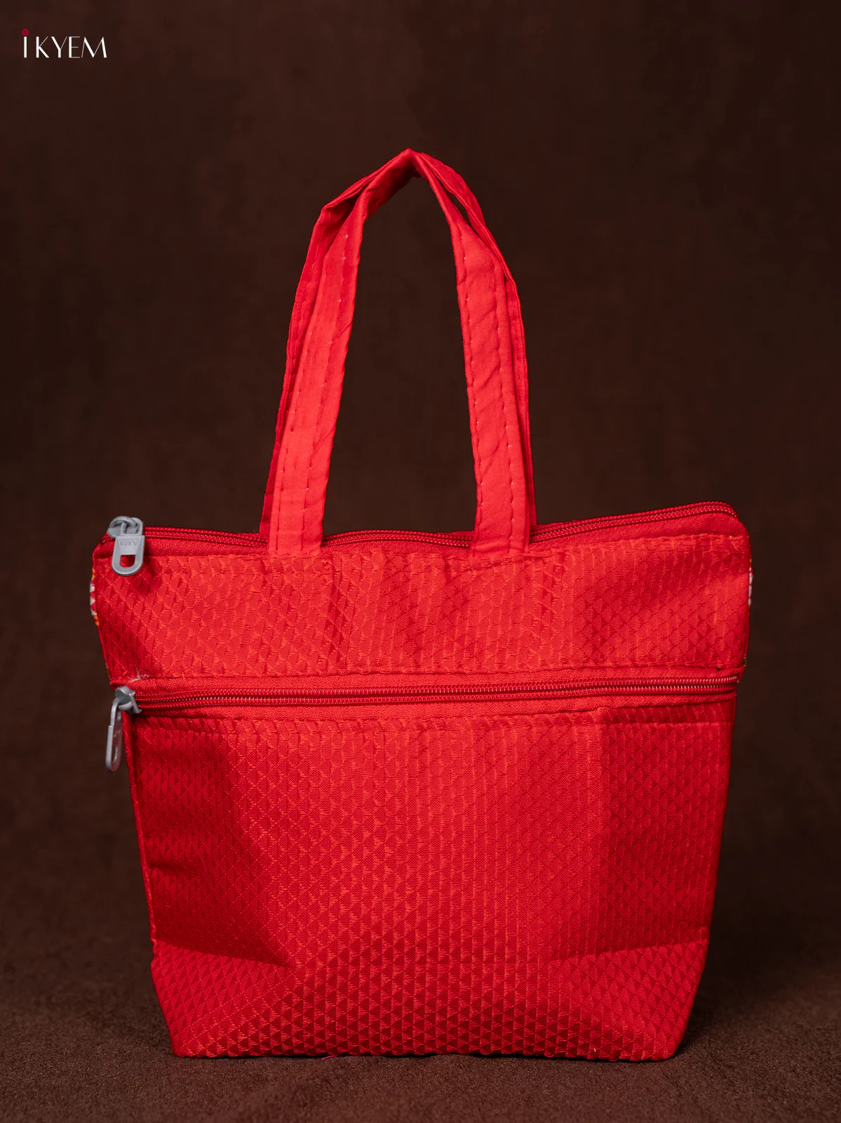 Kolam Print Handbags - Red - KEA0831 - Image 3