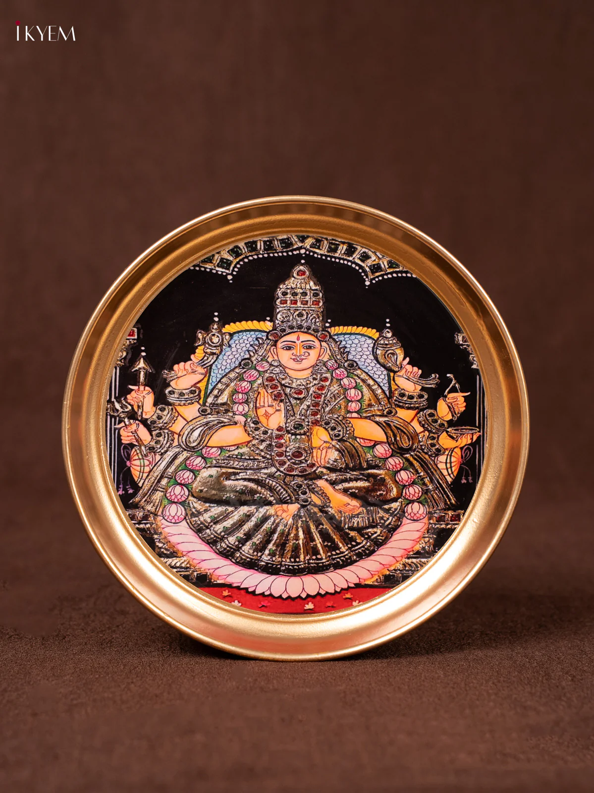 Goddesss - Lakshmi Printed Brass Coated plate - 6 inch - KEA1014 - Image 2