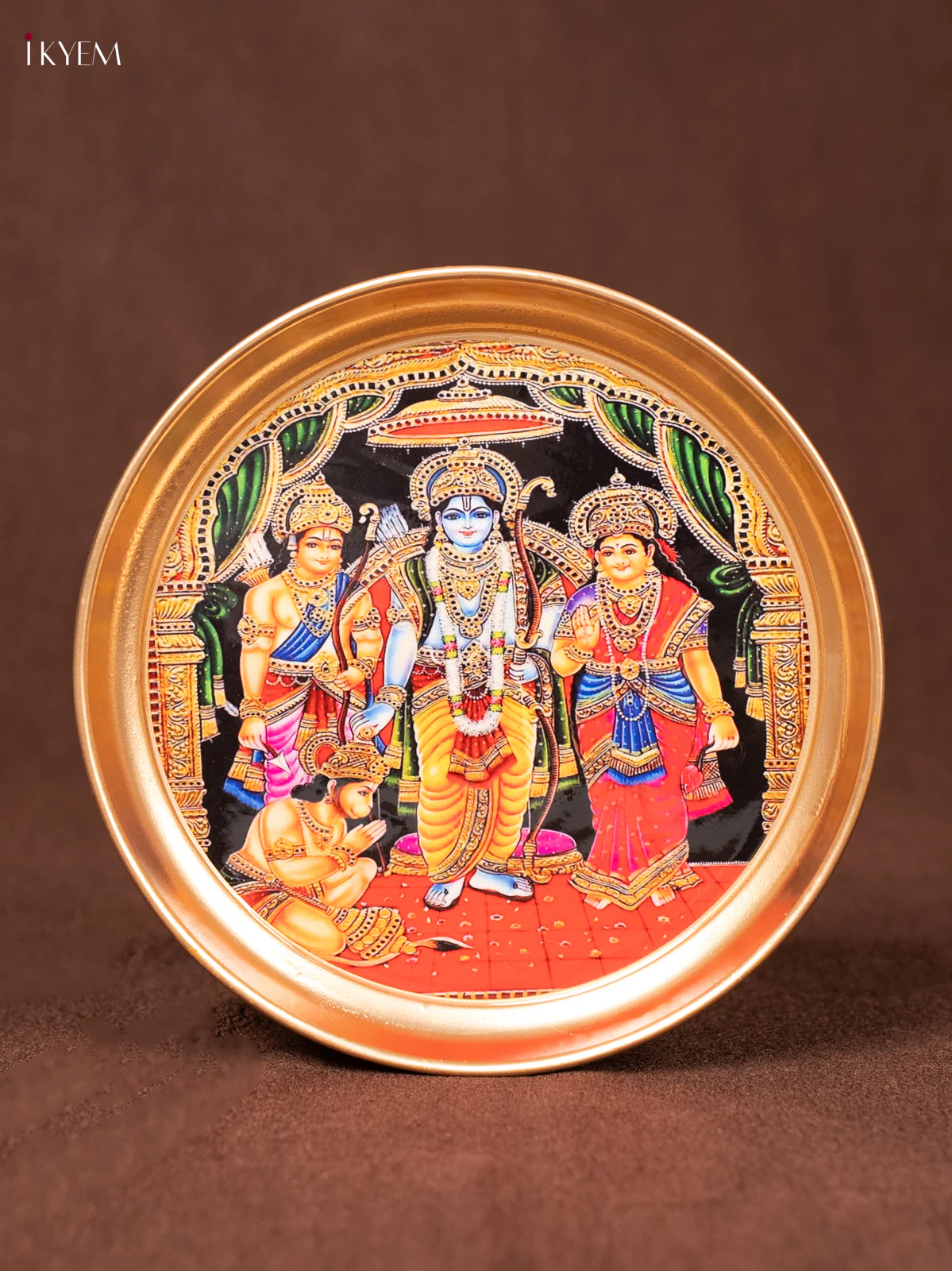 Rama Pattabishegam - Printed Brass Coated Plate - 8 inch - KEA1039 - Image 2