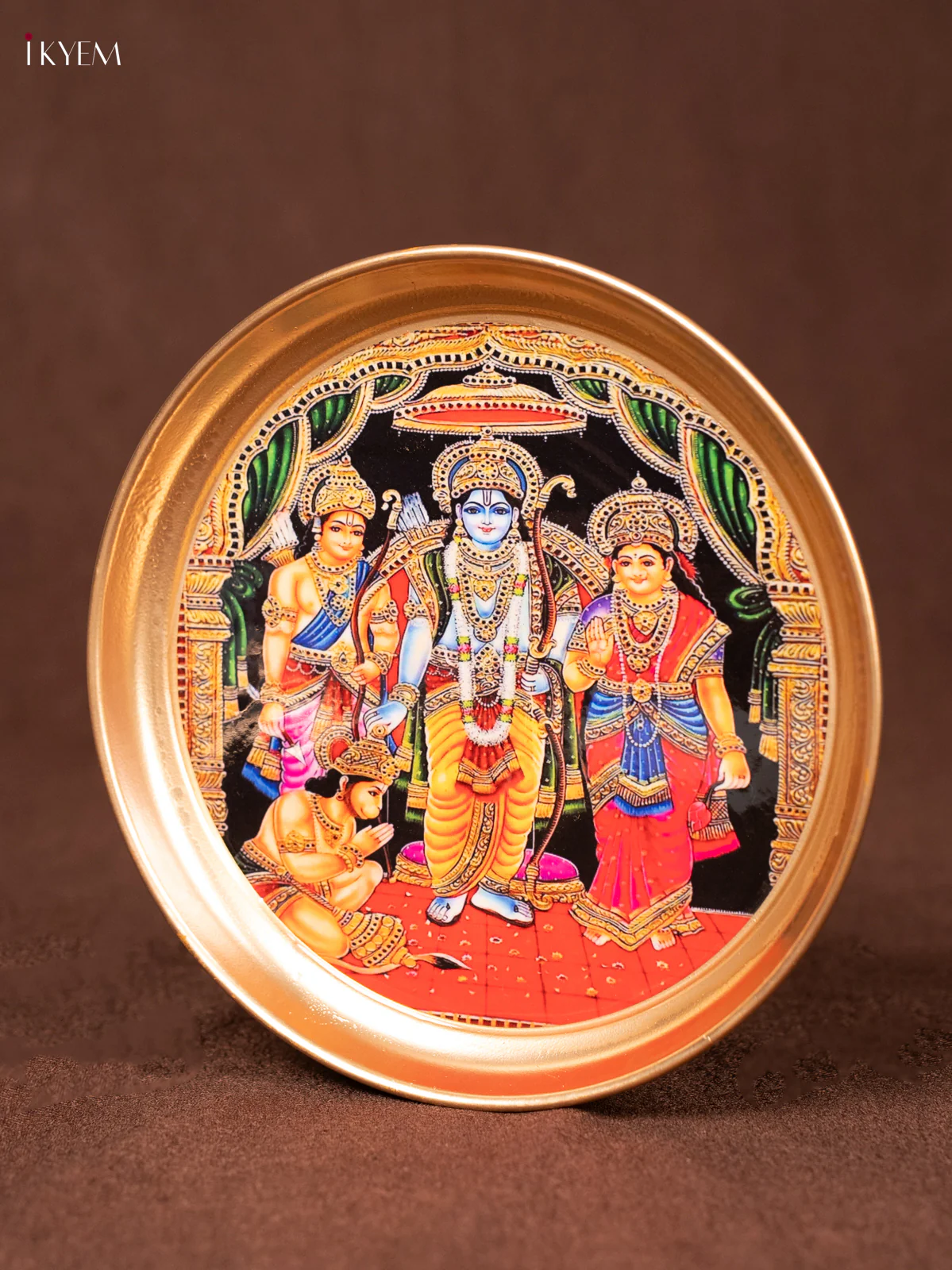 Rama Pattabishegam - Printed Brass Coated Plate - 8 inch - KEA1039 - Image 3