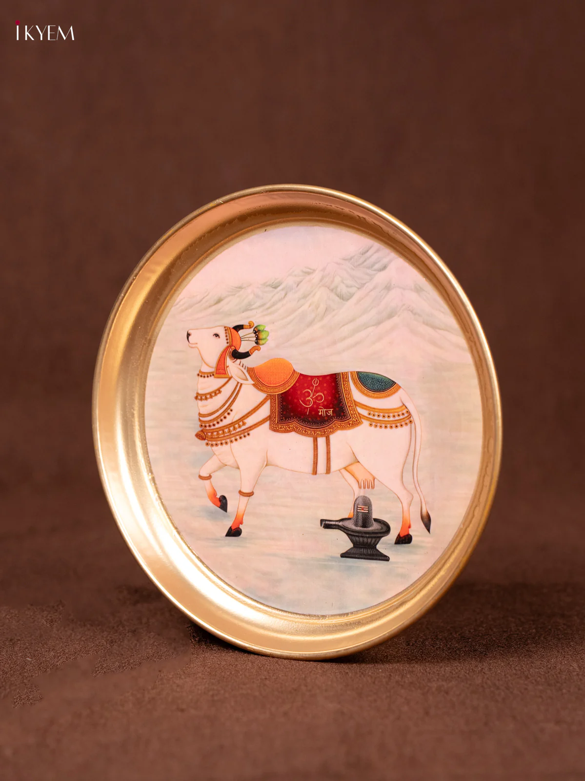 Cow - Printed Brass Coated Plate - 8 inch - KEA1040 - Image 3