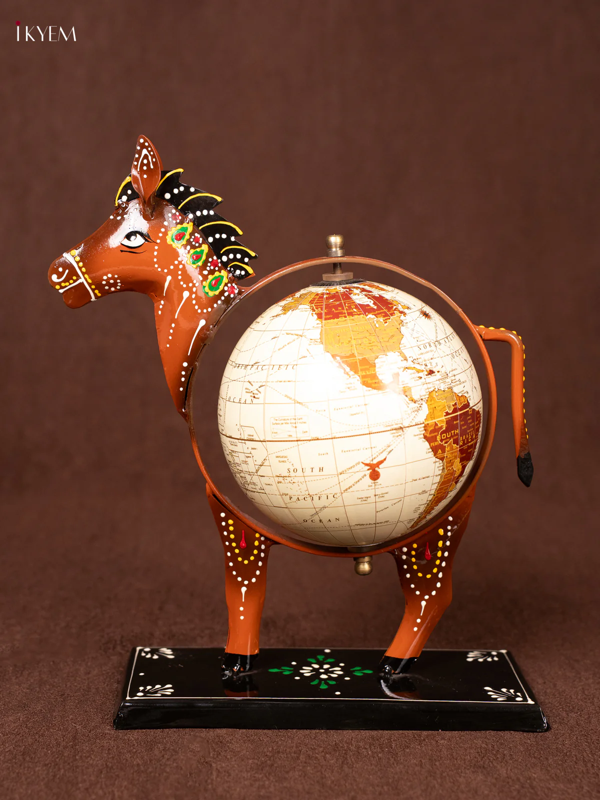 Metal Decorative Horse Globe - 11 Inch - KEA1055 - Image 3