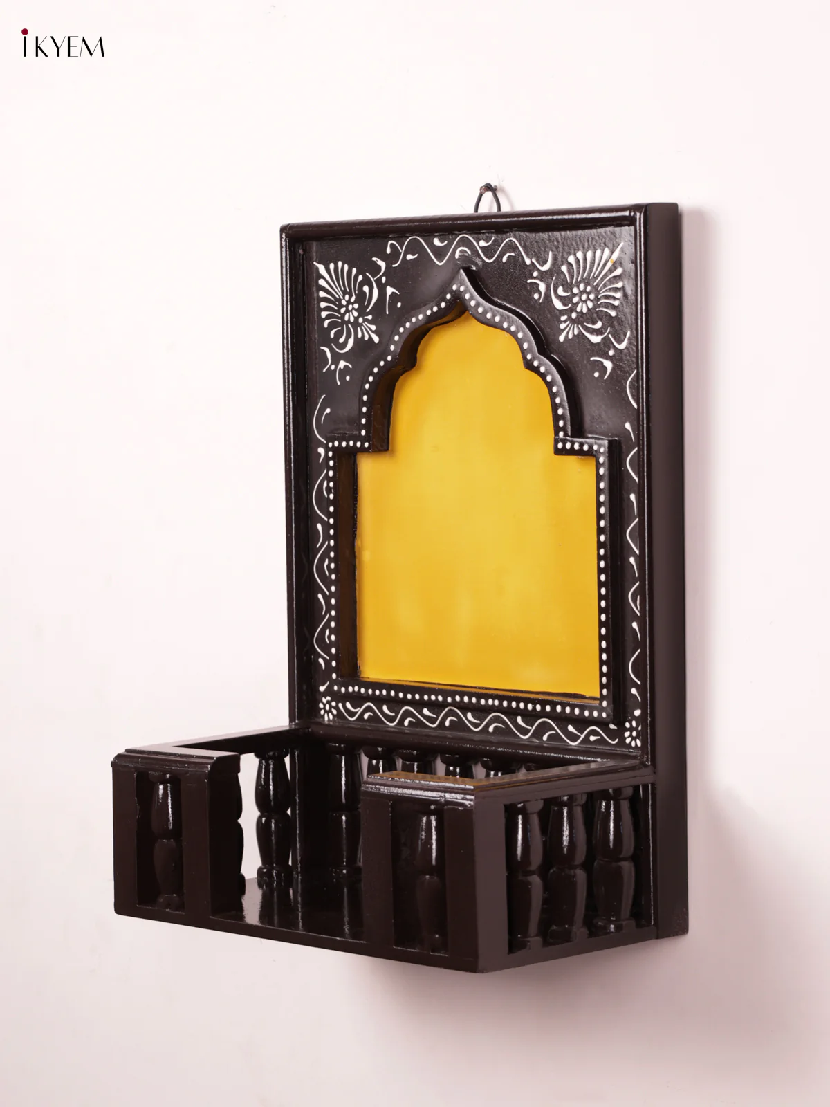 Wooden Hand Painted Jharokha Frame with Stand - Yellow - 16 Inches - KEA1314 - Image 2