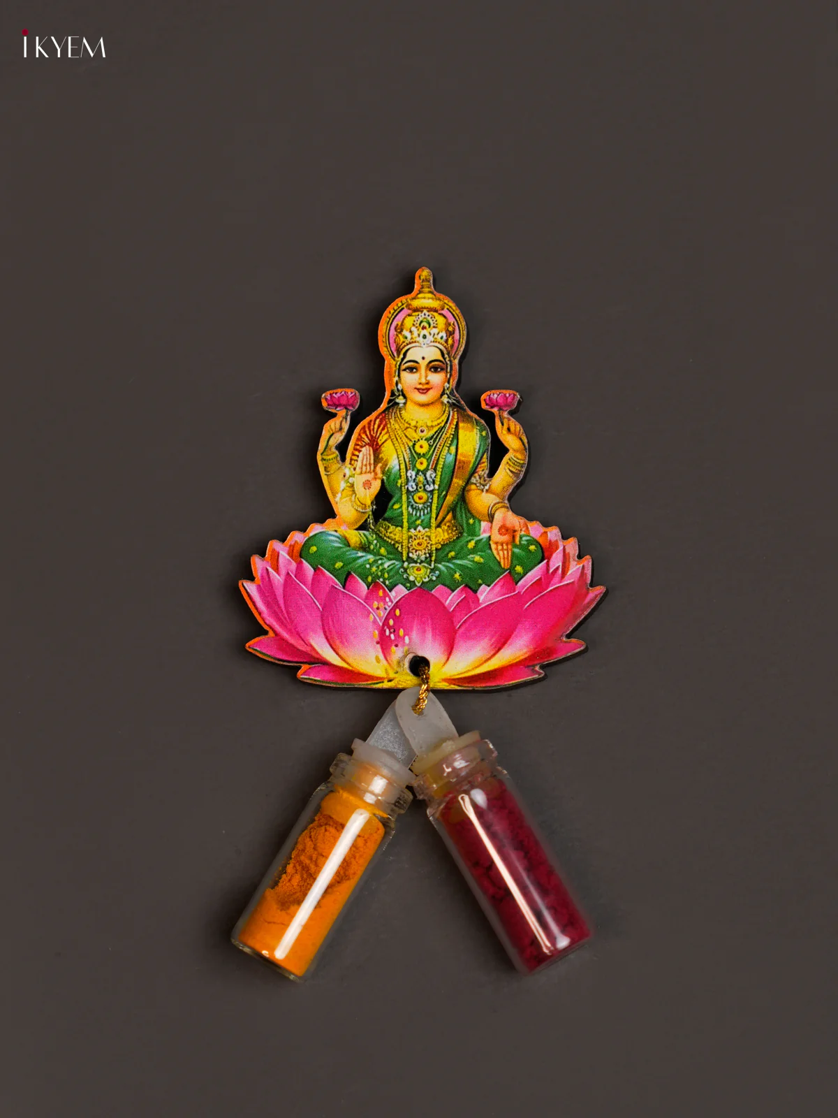 Haldi Kumkum Bottle with Fridge Magnets - Lakshmi - KEA2607