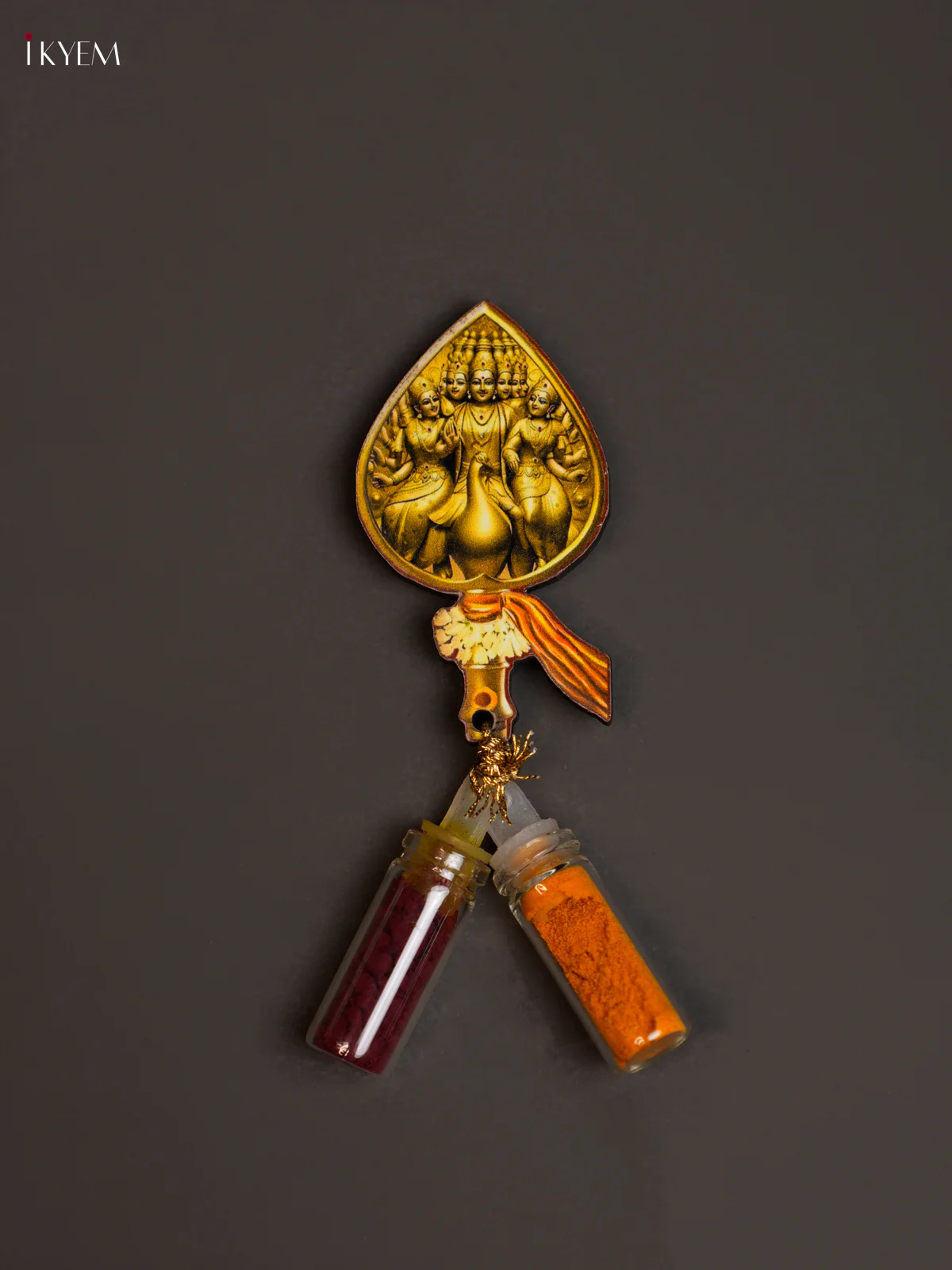 Haldi Kumkum Bottle with Fridge Magnets - Murugar Vel - KEA2608