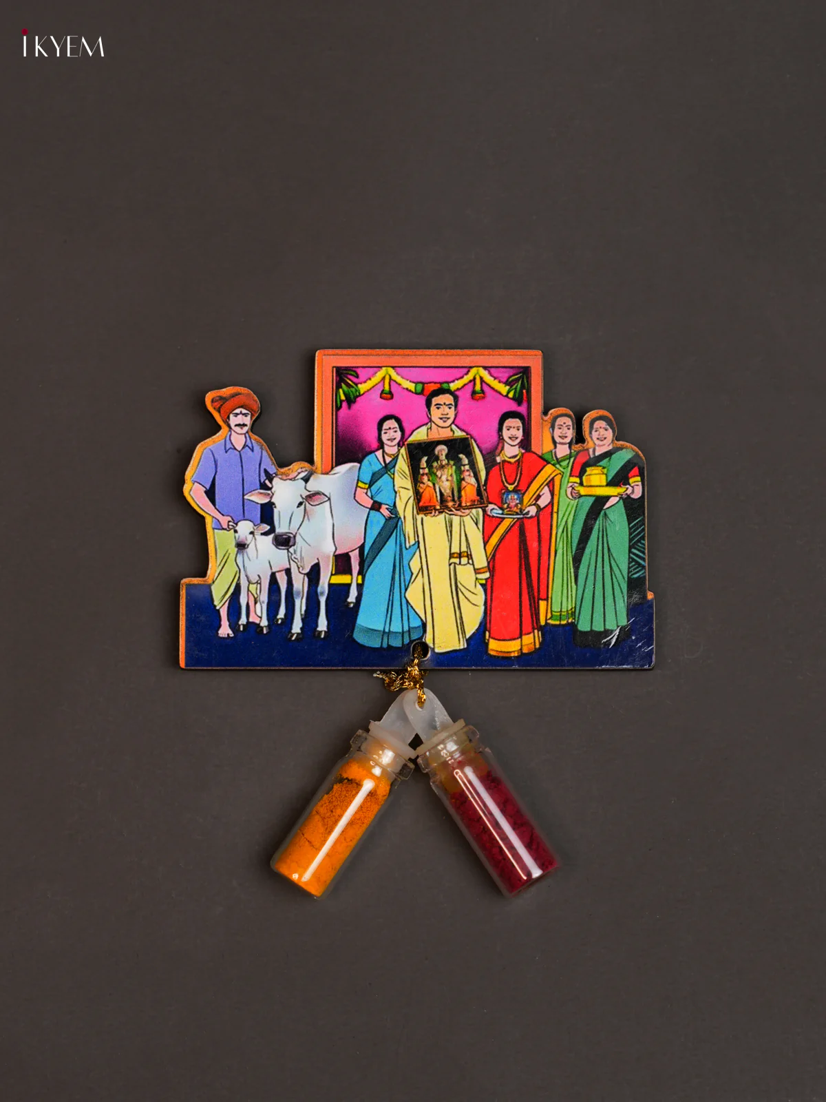 Haldi Kumkum Bottle with Fridge Magnets - House Warming - KEA2623
