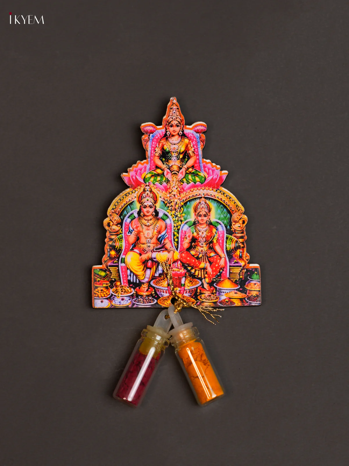 Haldi Kumkum Bottle with Fridge Magnets - Lakshmi Kubera - KEA2624