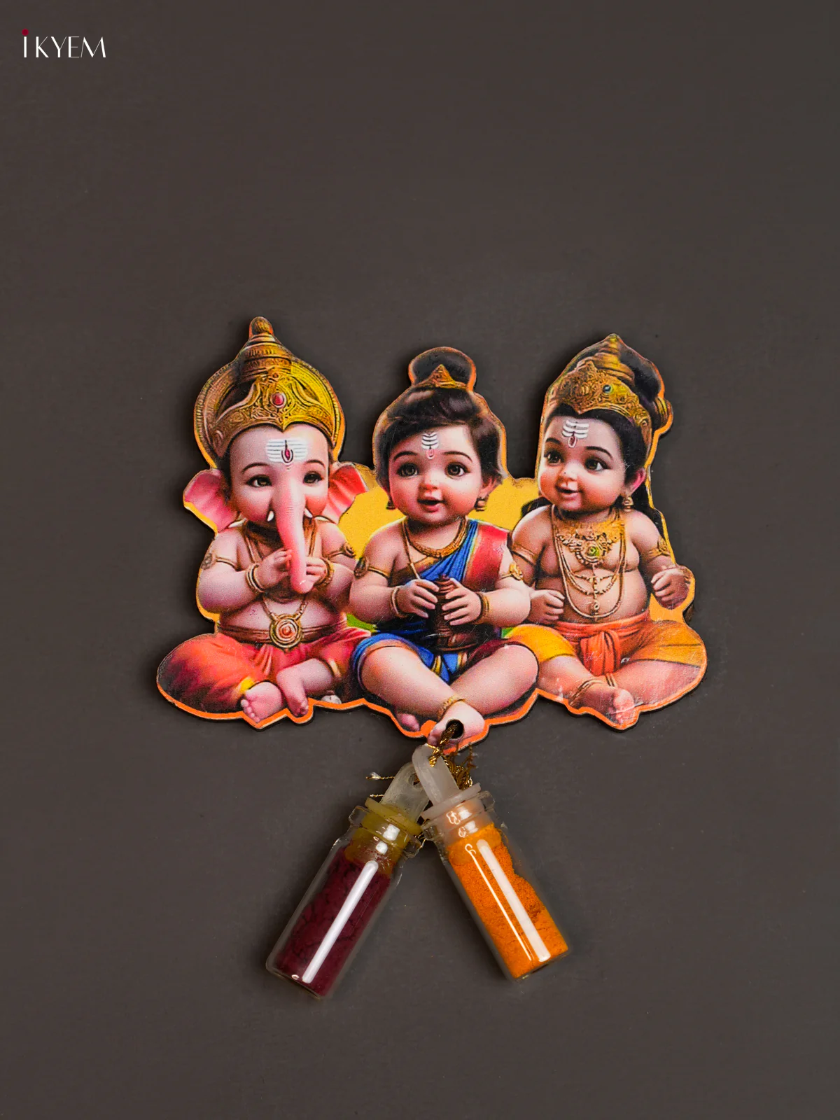 Haldi Kumkum Bottle with Fridge Magnets - Ganesha babys - KEA2632