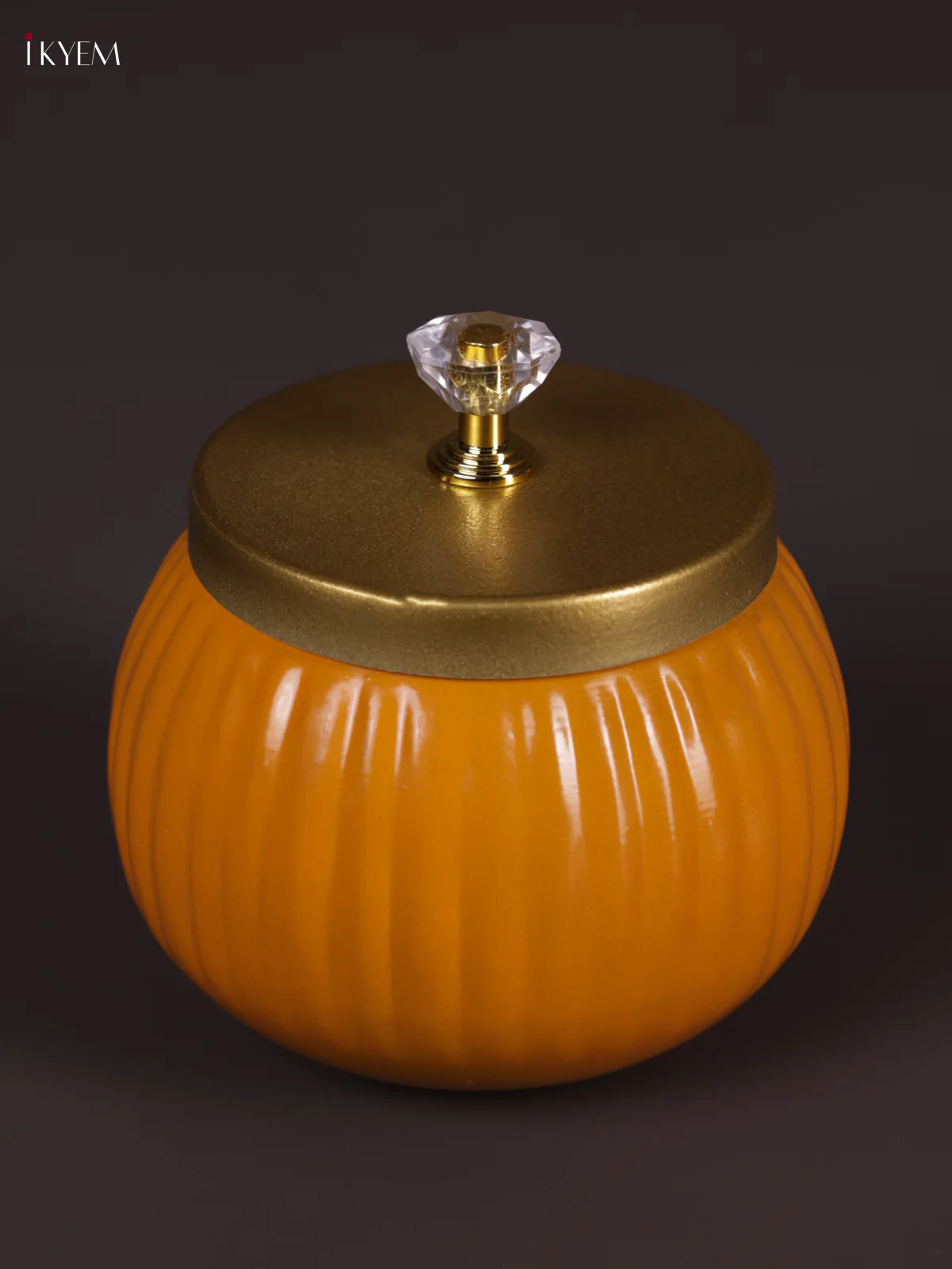 Metal Line Round Nuts Jar - Orange - KEA2636