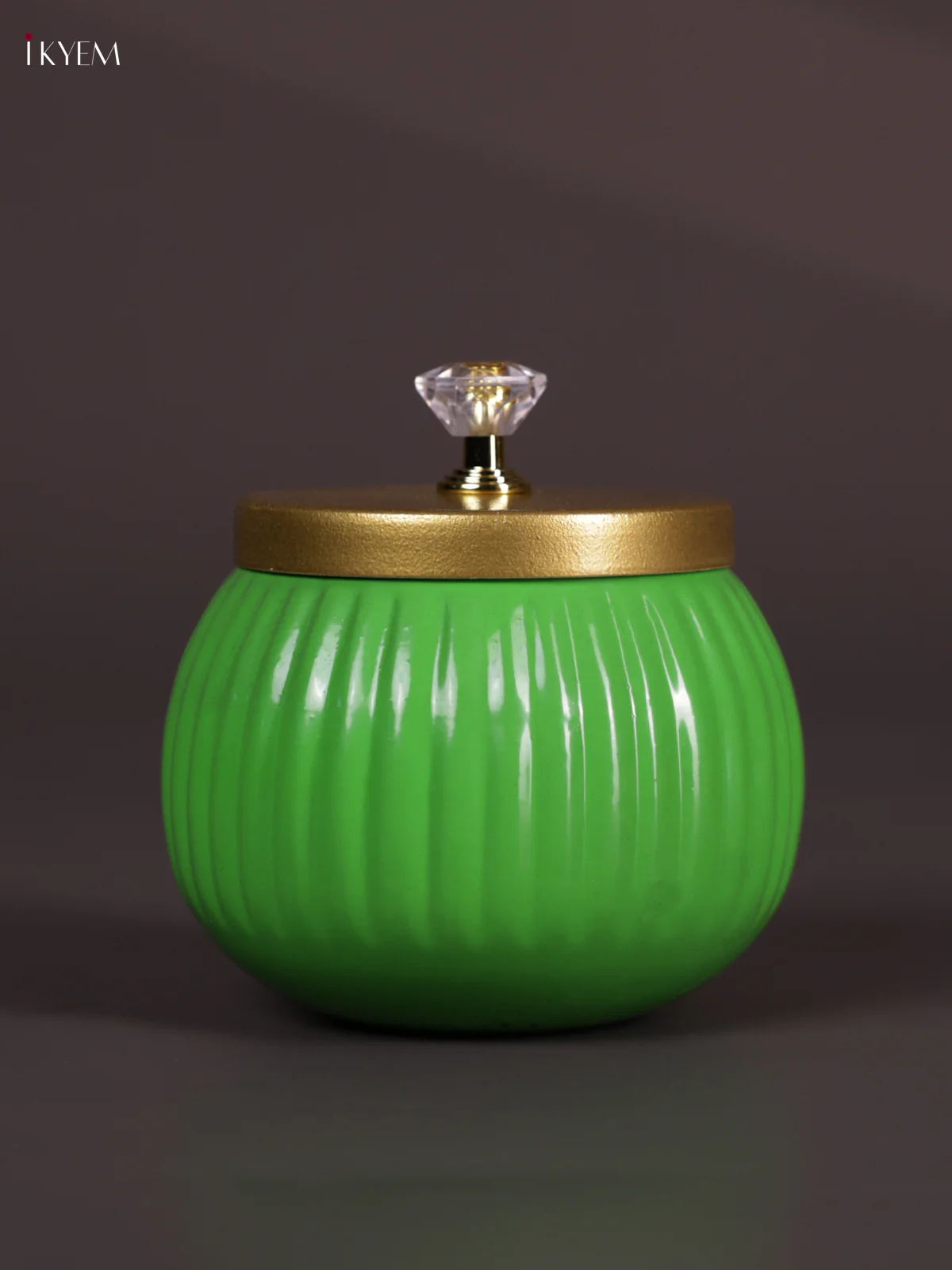 Metal Line Round Nuts Jar - Royal Green - KEA2639 - Image 3